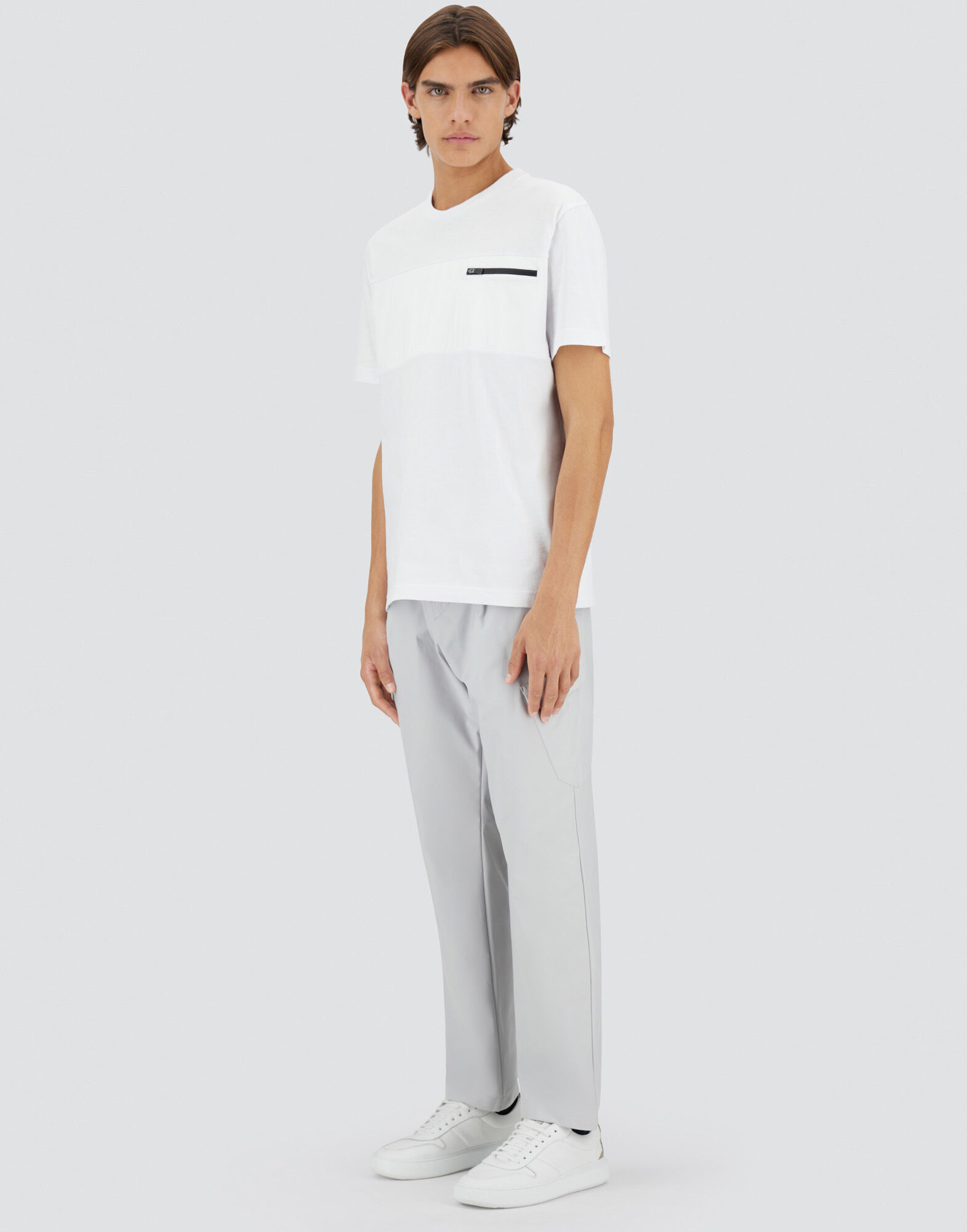 COMPACT JERSEY AND NYLON MAESTRO SWEATSHIRT