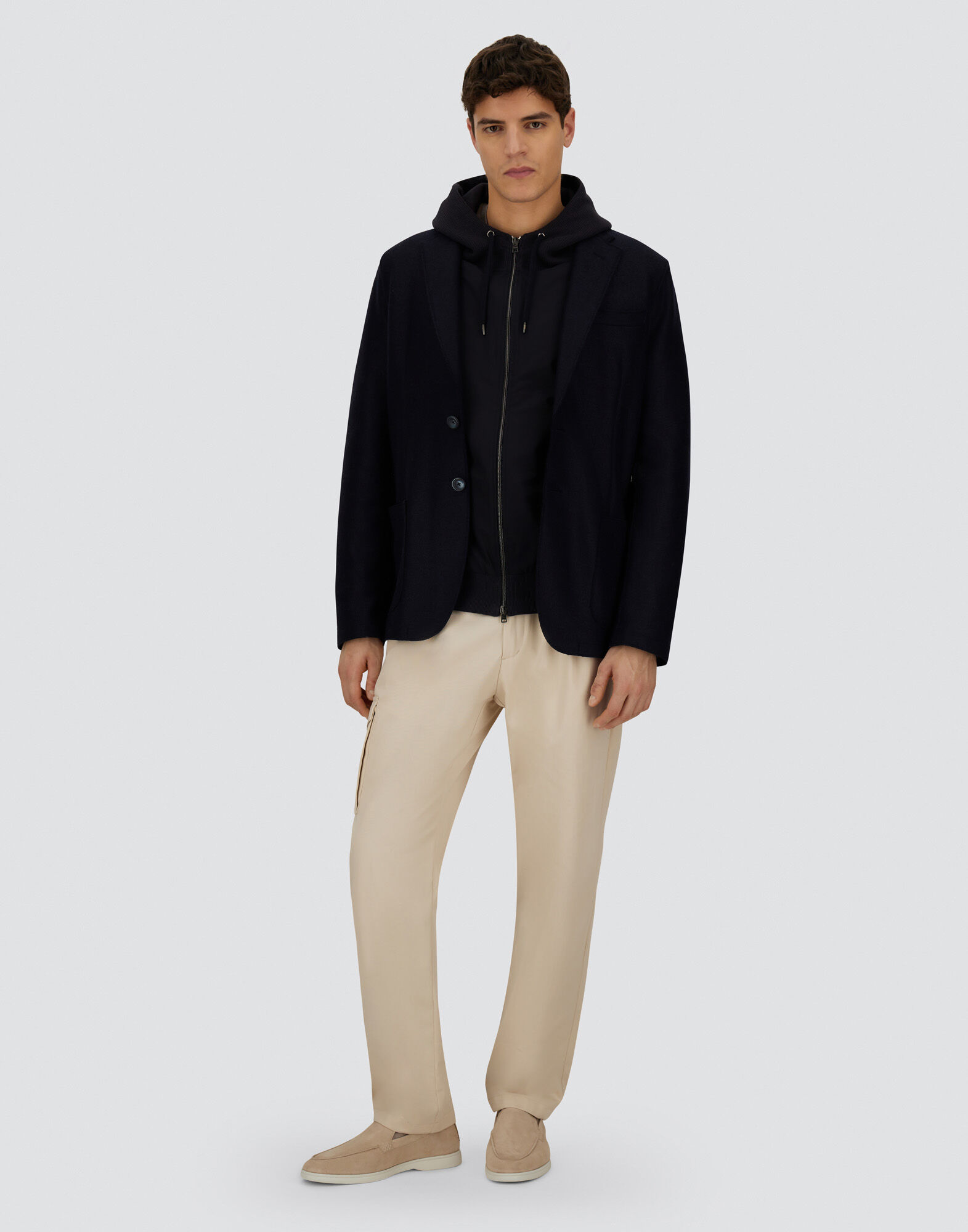 RESORT JACKET IN KNIT EFFECT INTERLOCK AND TRAVEL NYLON PONENTE