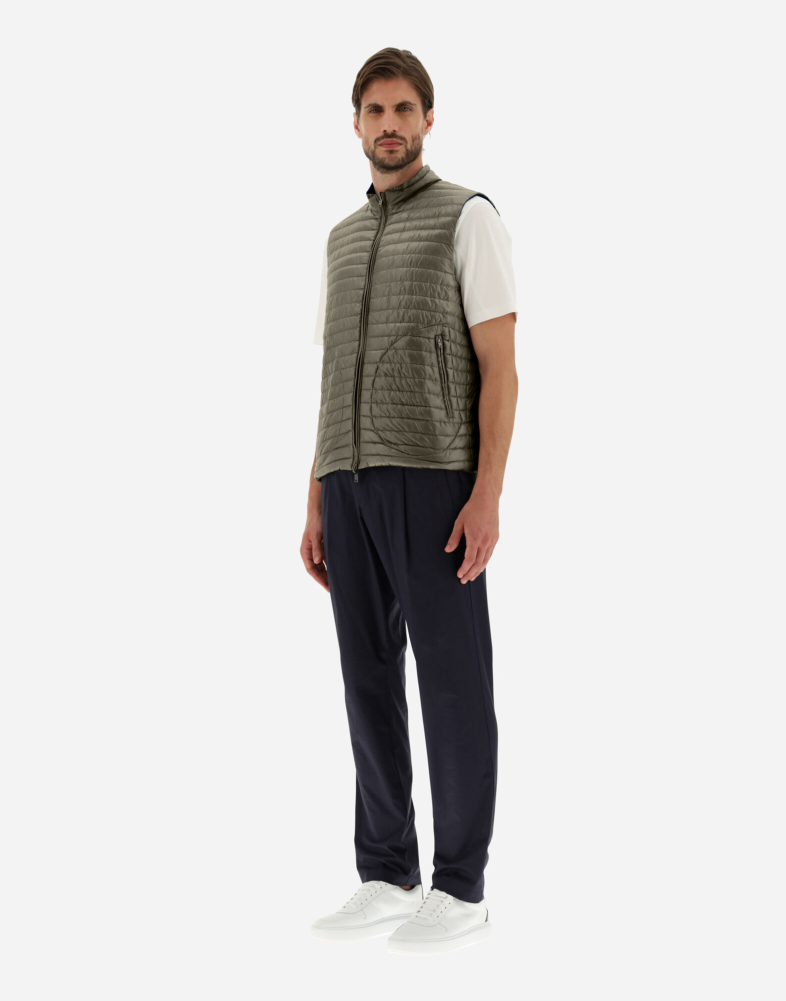 REVERSIBLE TWO-TONE WAISTCOAT IN NYLON ULTRALIGHT