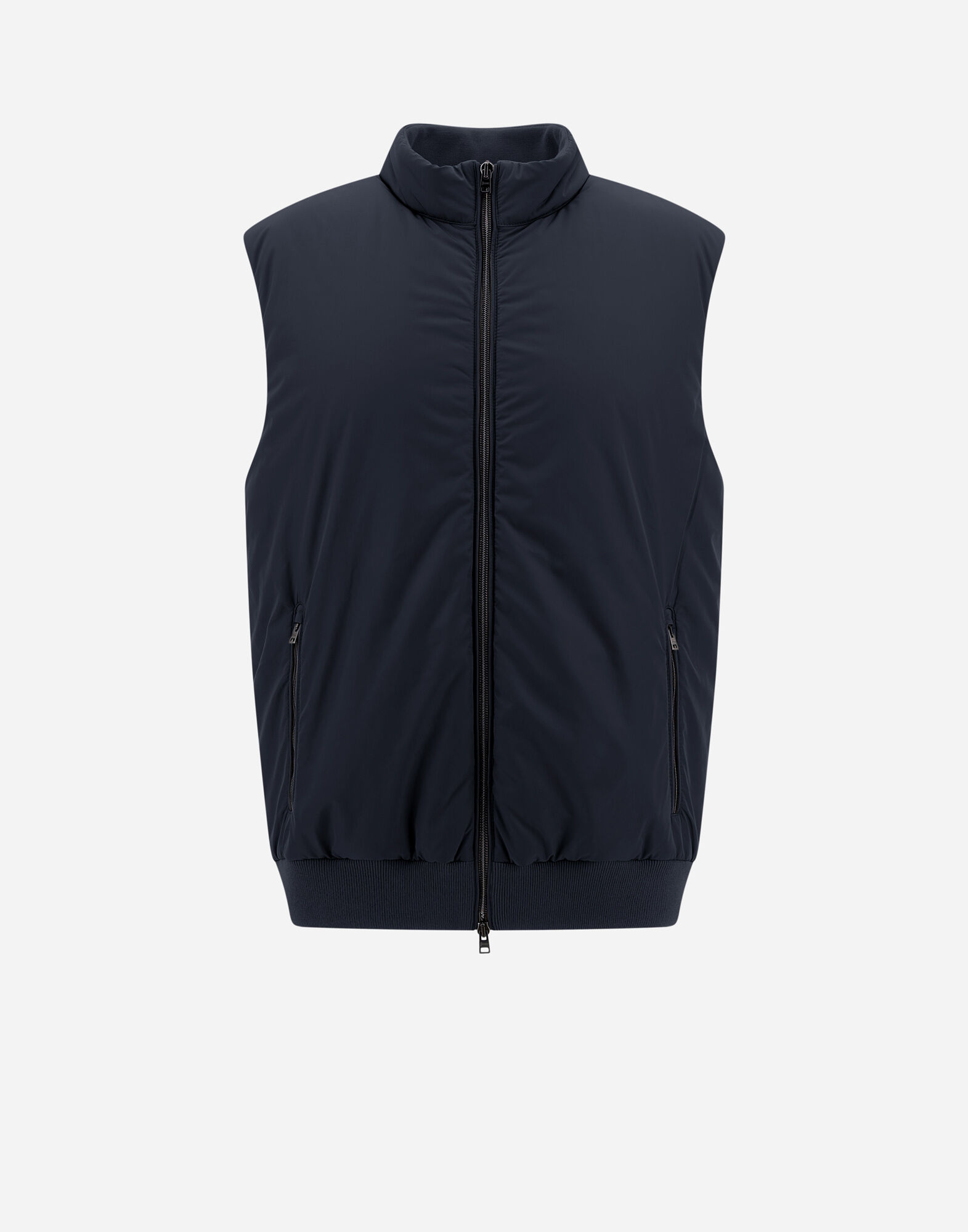 PIQUE' KNIT AND NYLON SLEEVELESS JACKET