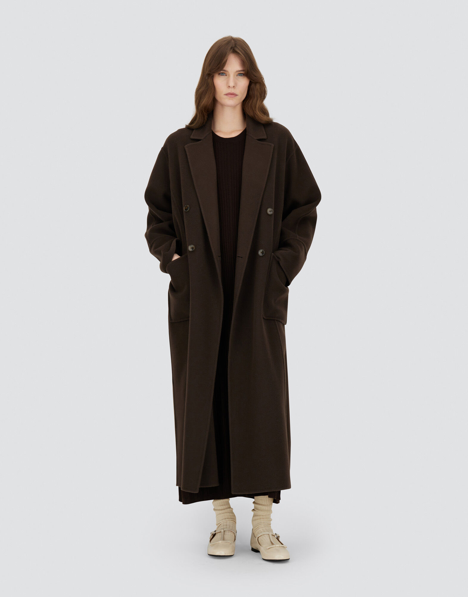 DRESS IN RIBBED CARDED WOOL