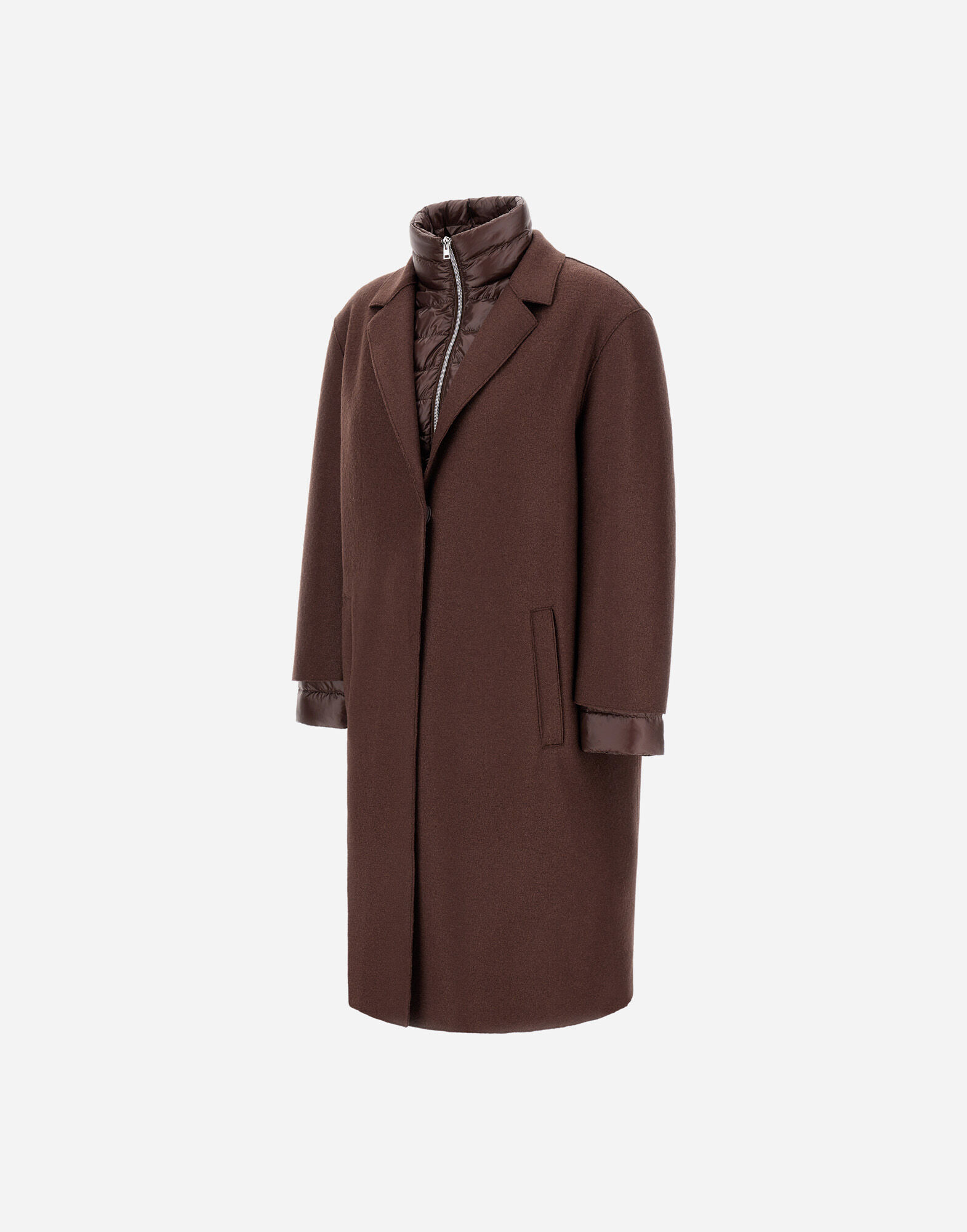 RESORT COAT IN FELTED WOOL & NYLON ULTRALIGHT