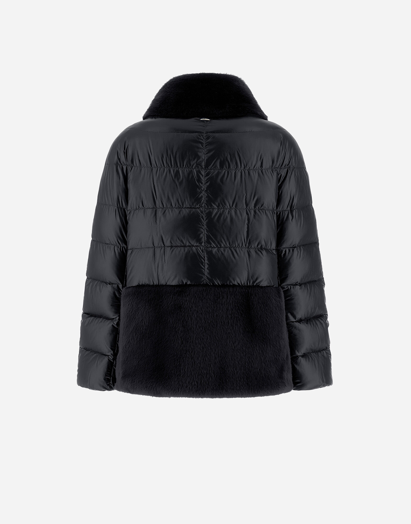 CAPE IN NYLON ULTRALIGHT AND LADY ALTERNATIVE FUR