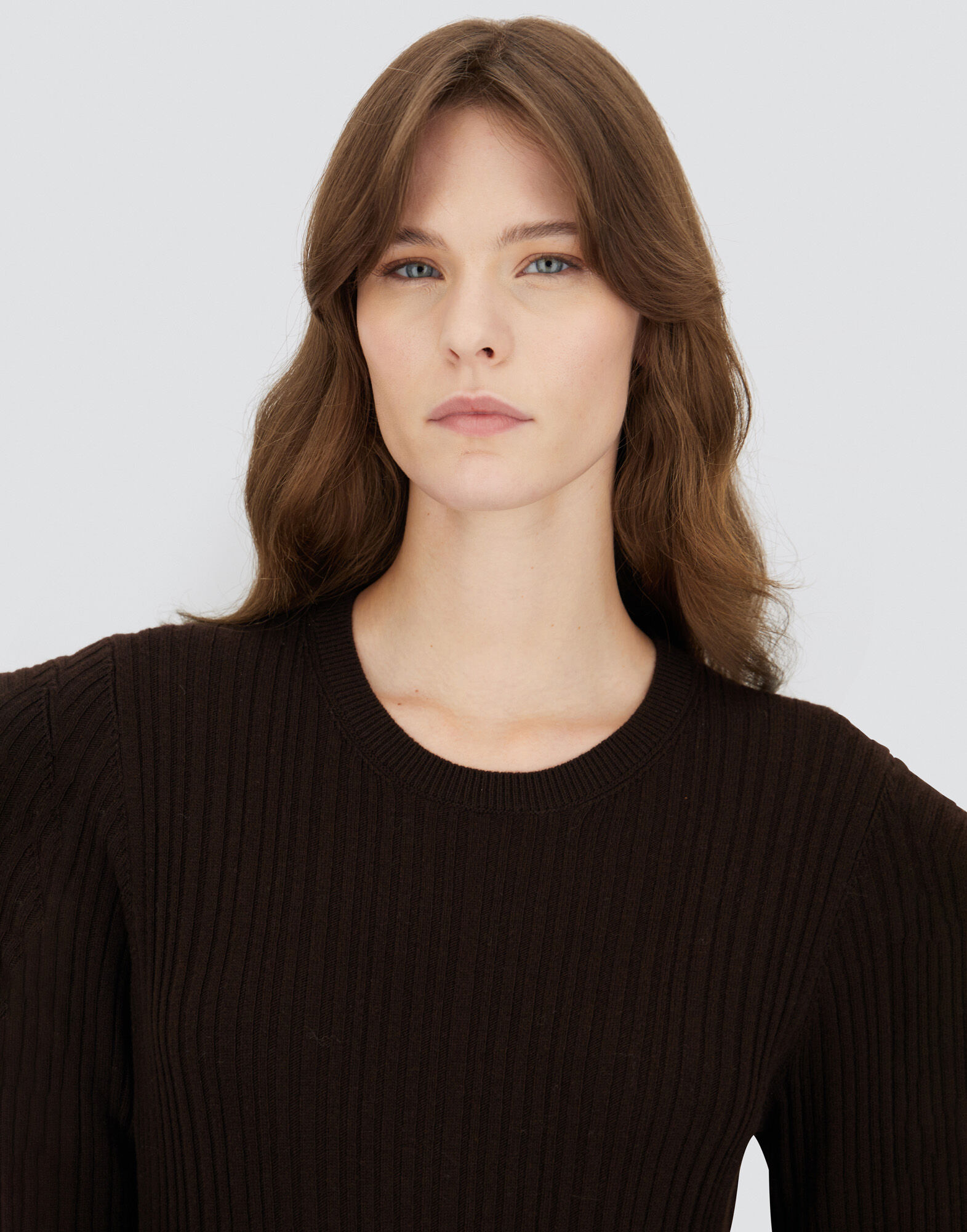 DRESS IN RIBBED CARDED WOOL