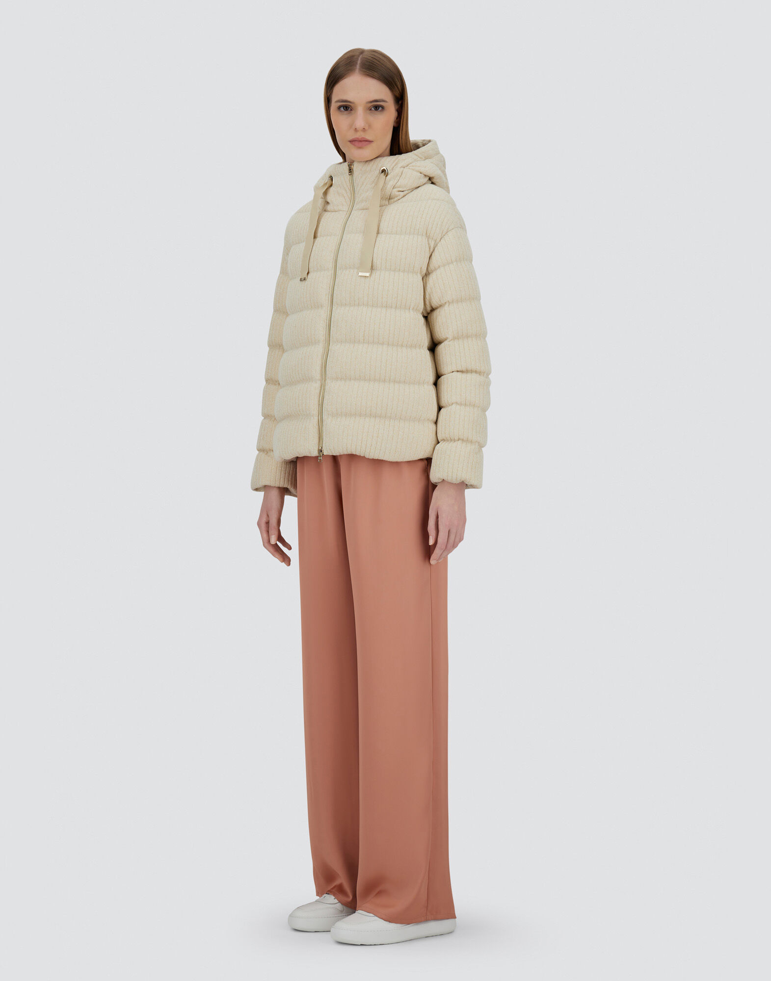 JACKET IN SHINY RIBBED KNIT