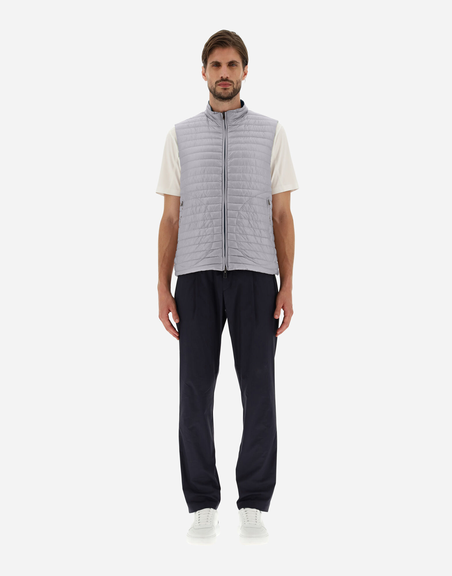 REVERSIBLE TWO-TONE WAISTCOAT IN NYLON ULTRALIGHT