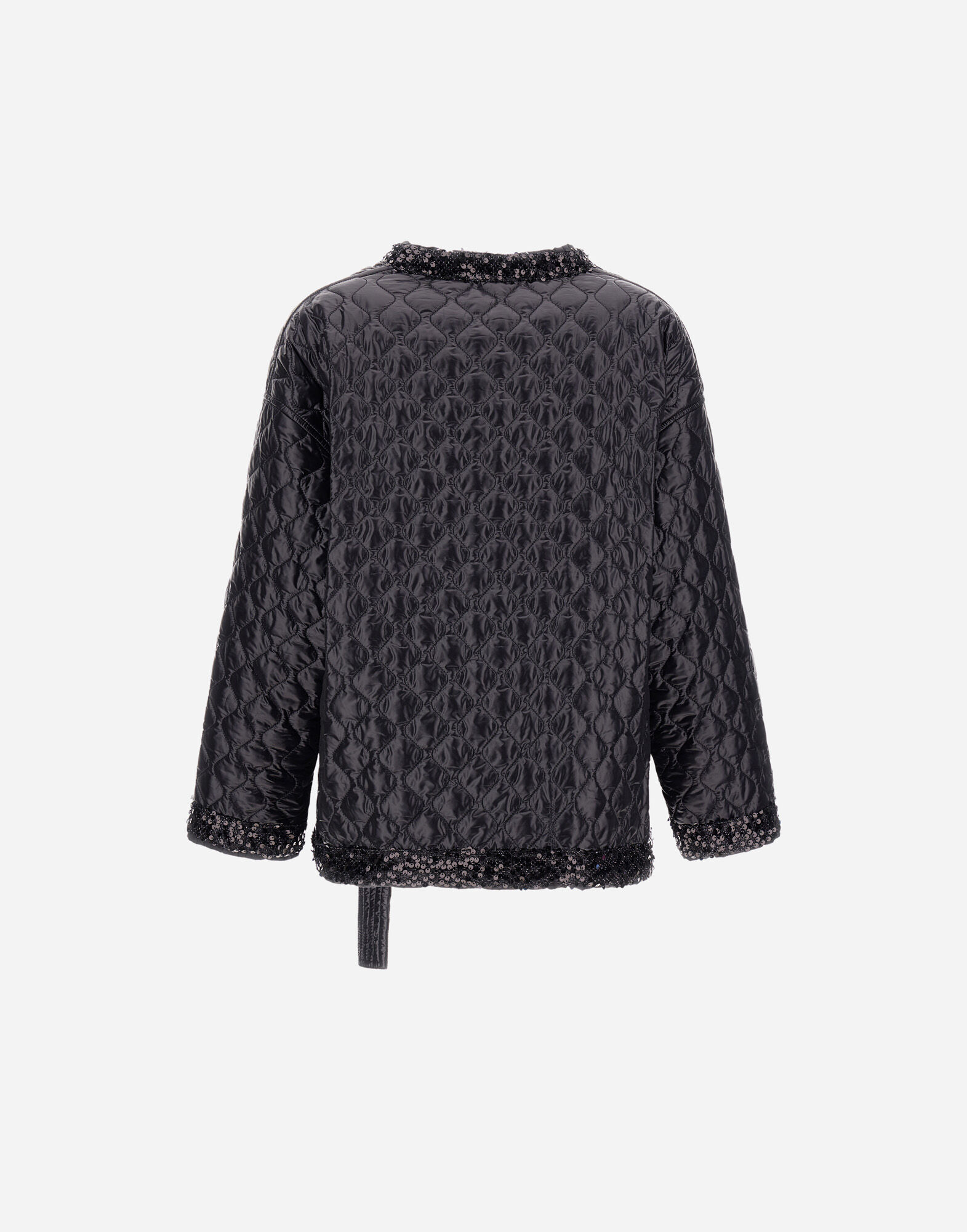 JACKET IN NYLON ULTRALIGHT, MATT NYLON AND SEQUIN MESH