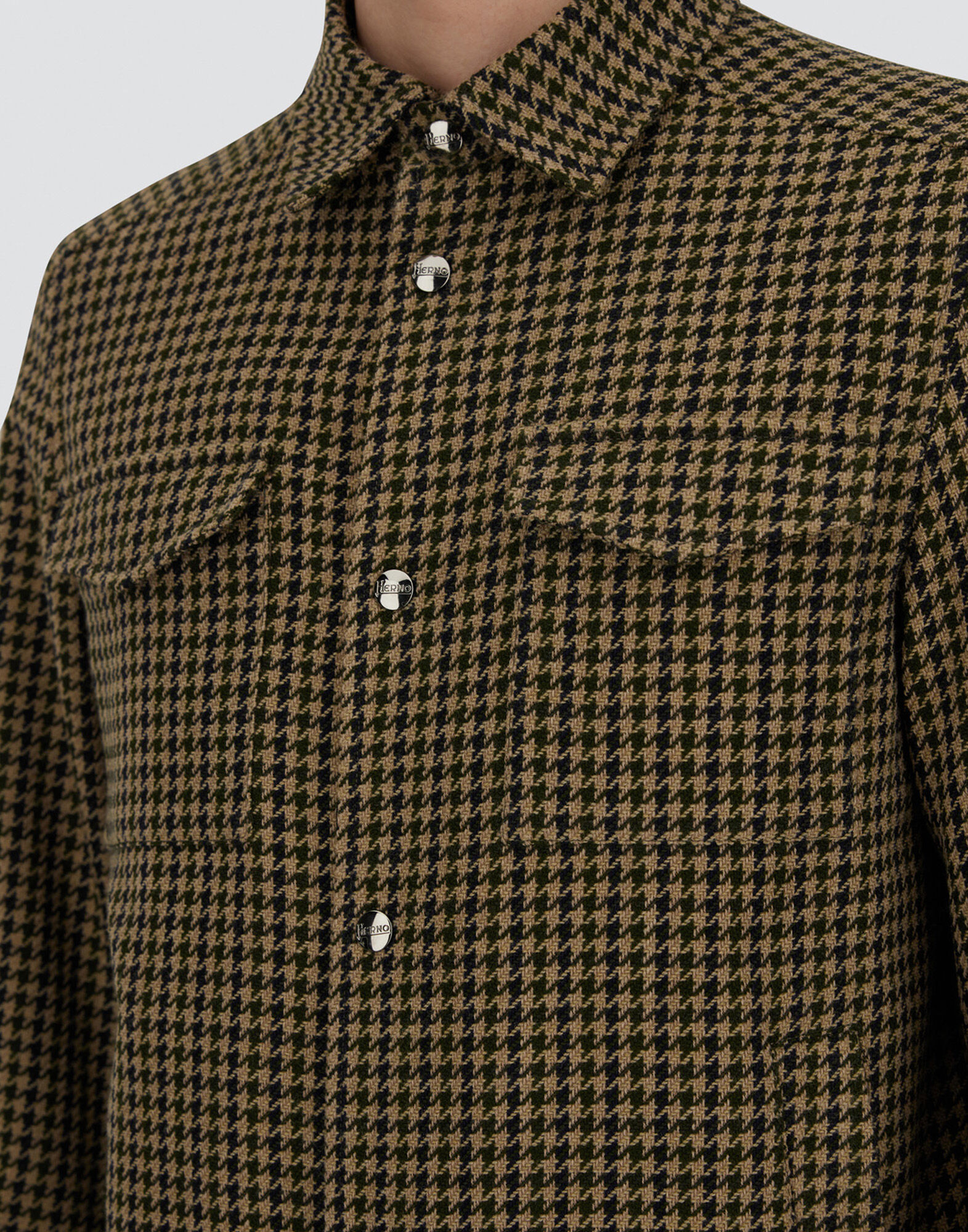 SHACKET IN HOUNDSTOOTH WOOL AND COTTON
