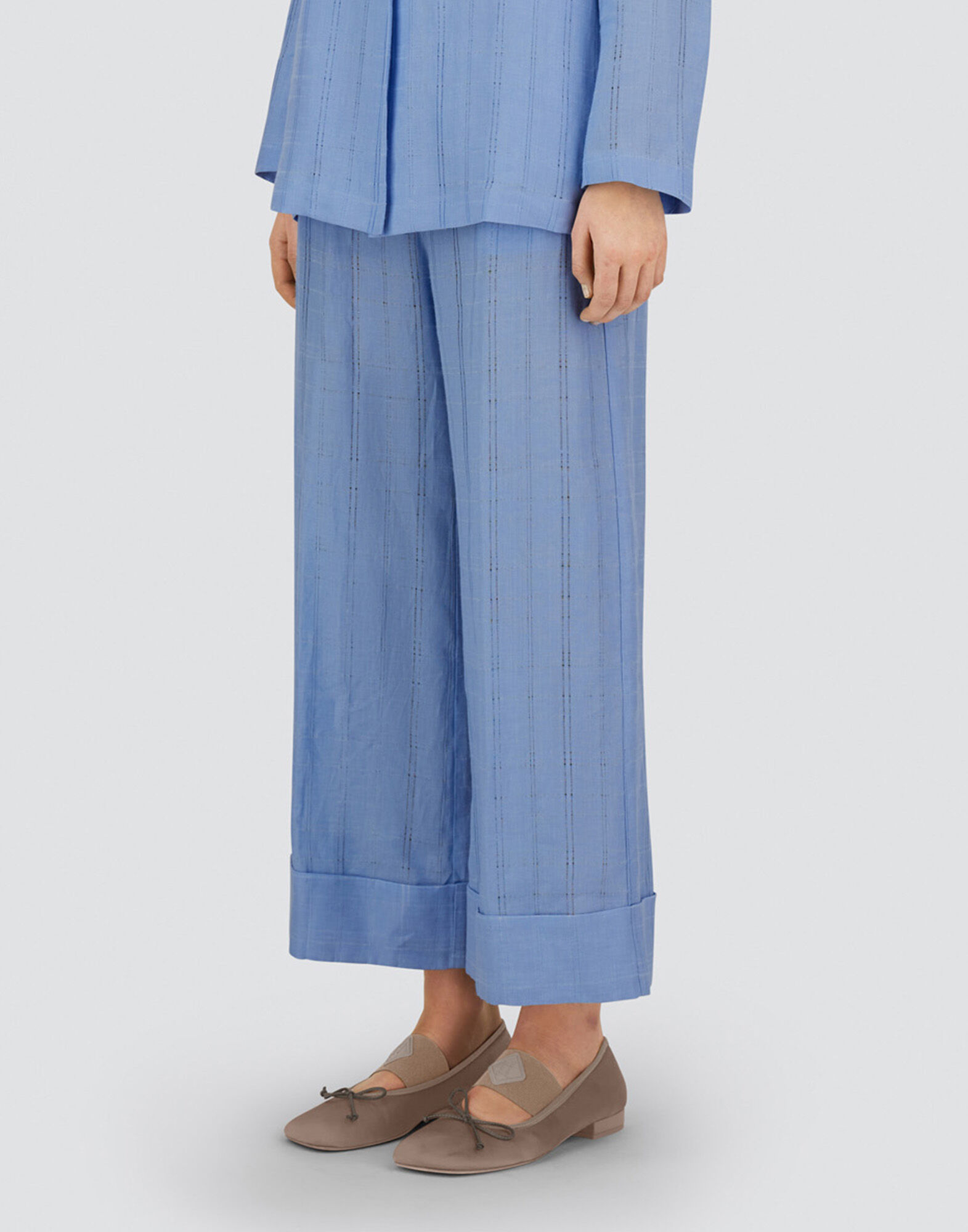 RESORT TROUSERS IN CHECK LINEN