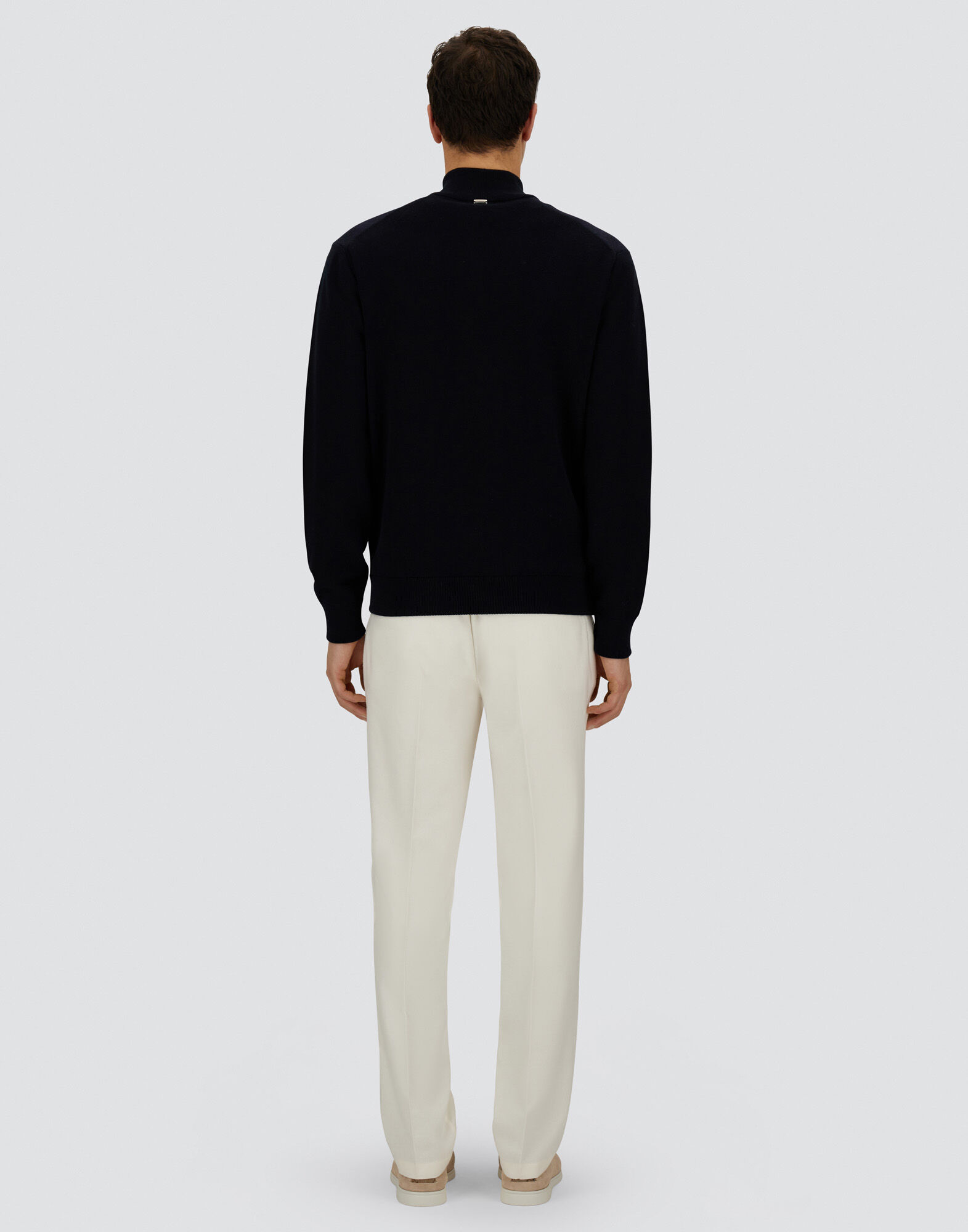 RESORT CARDIGAN IN CASHMERE COTTON KNIT & FELTED WOOL