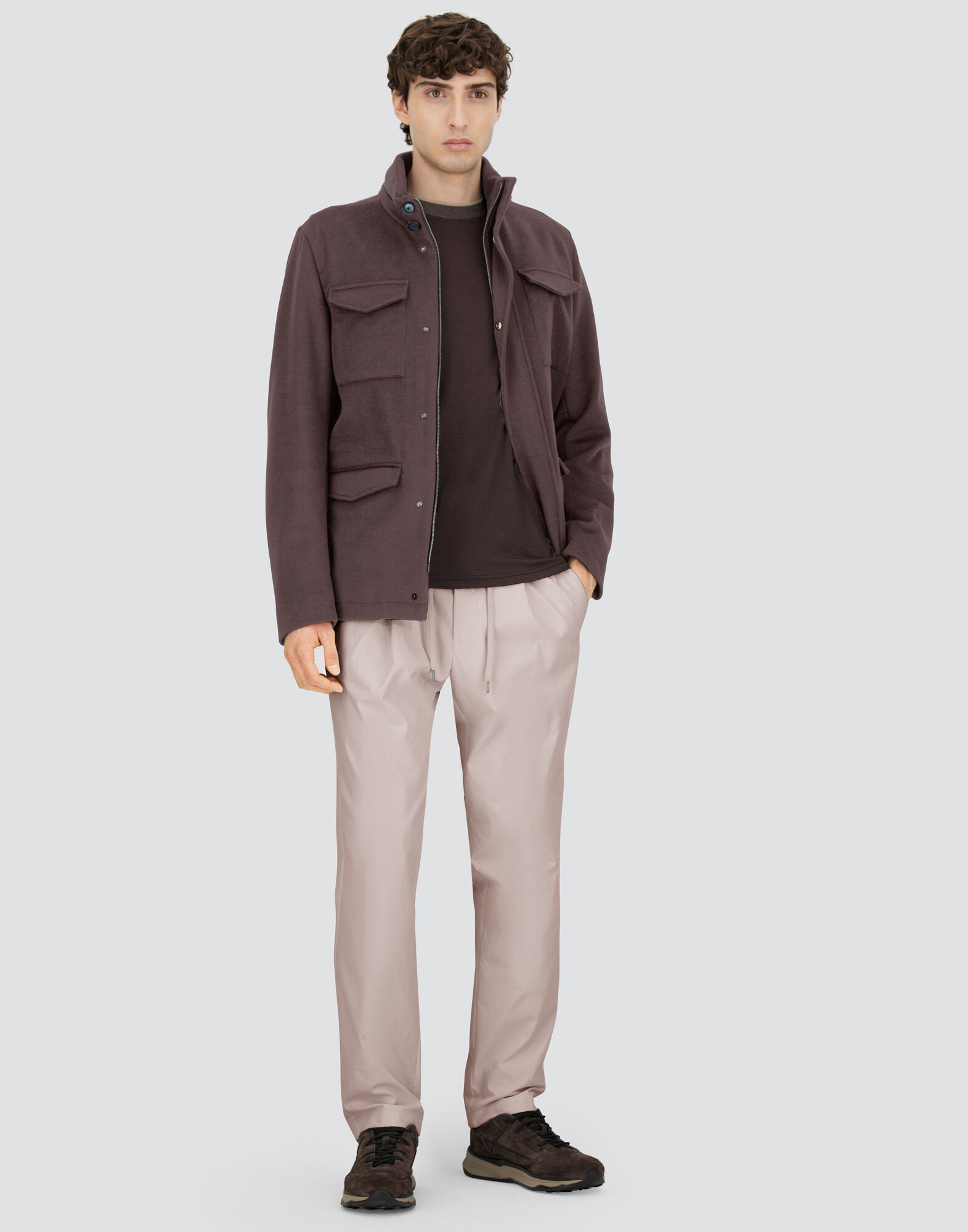 FIELD JACKET IN WOOL, CASHMERE AND ECOAGE