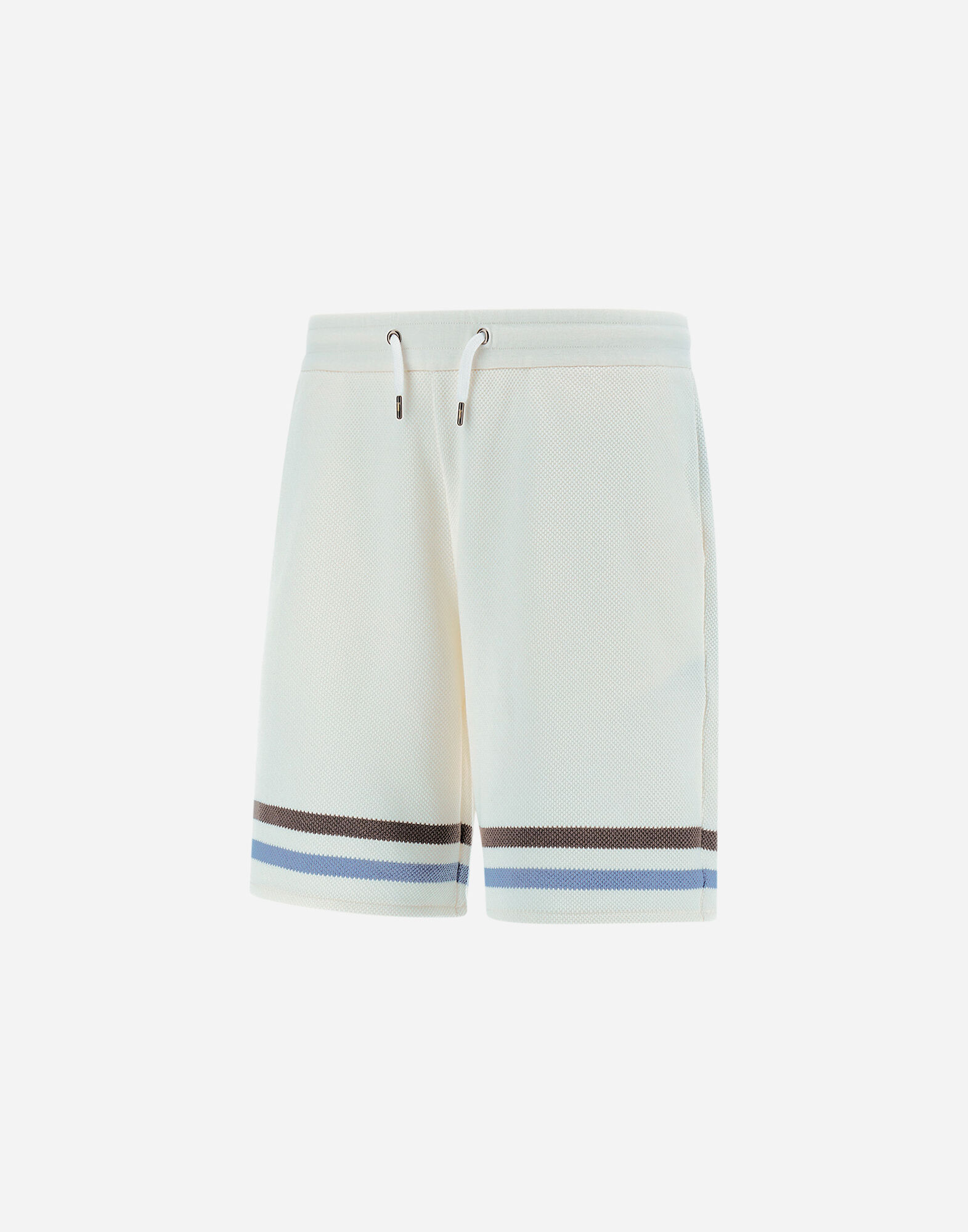 STRIPE COTTON SWEATER SHORTS