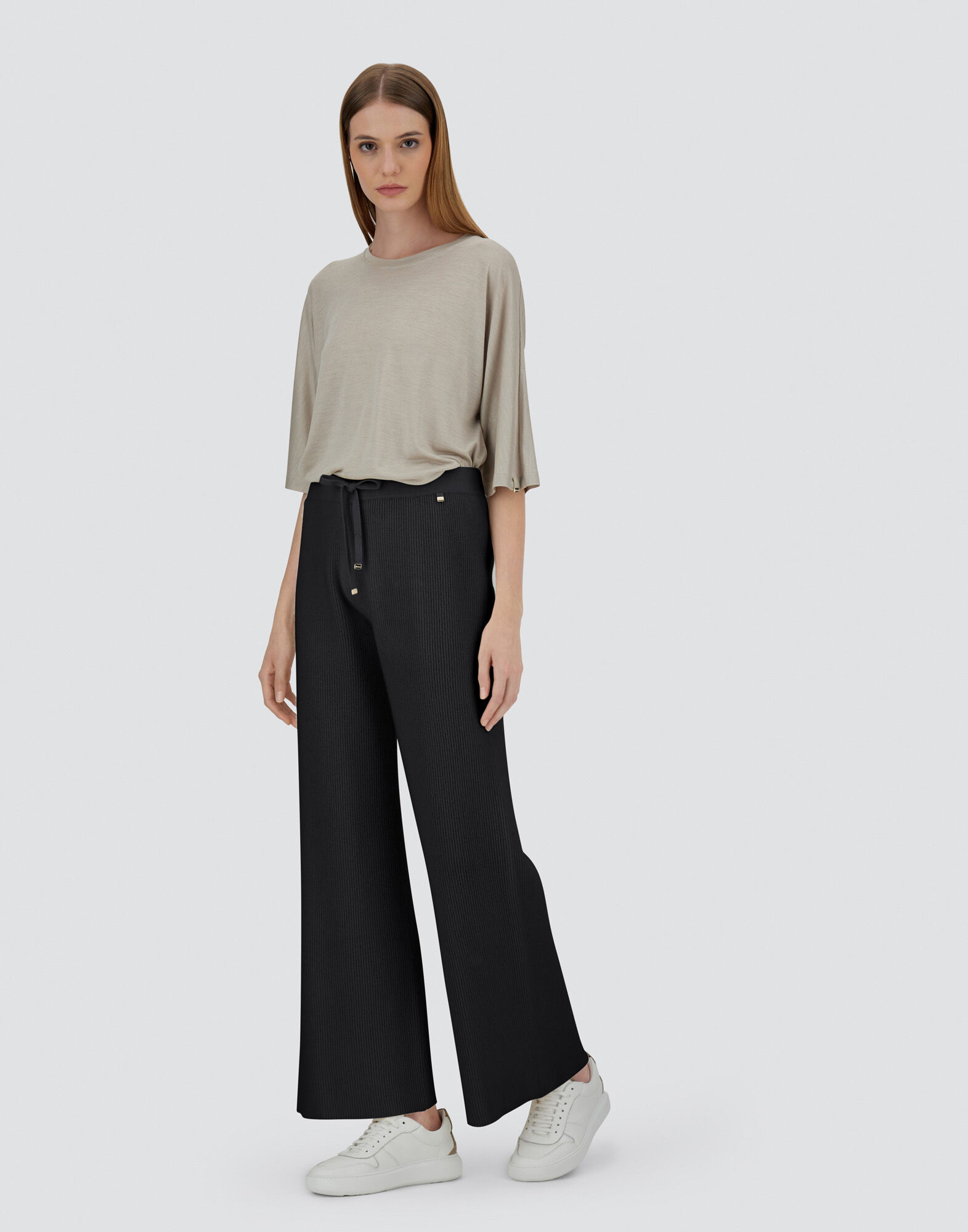 TROUSERS IN RIBBED WOOL CASHMERE