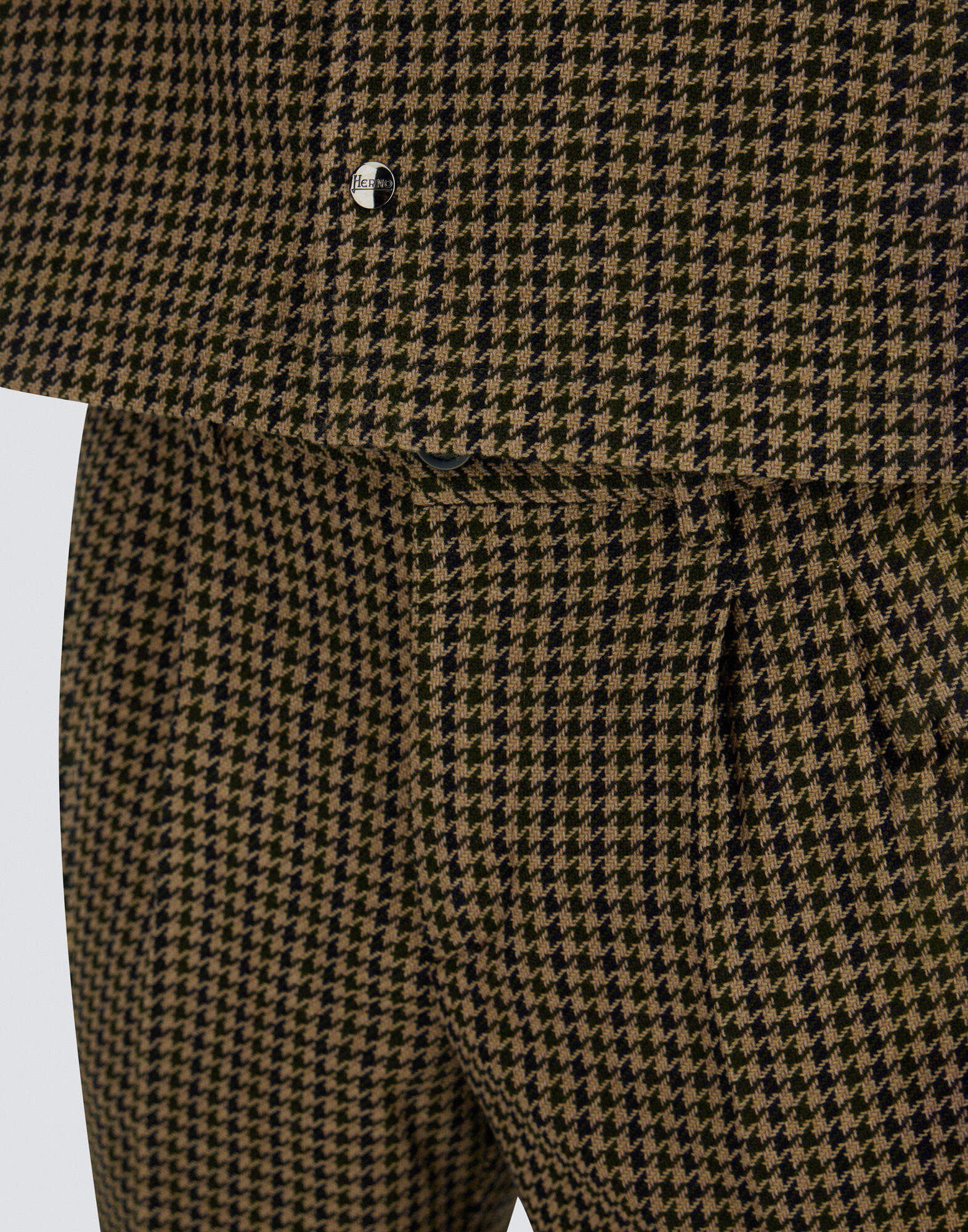 TROUSERS IN HOUNDSTOOTH WOOL AND COTTON