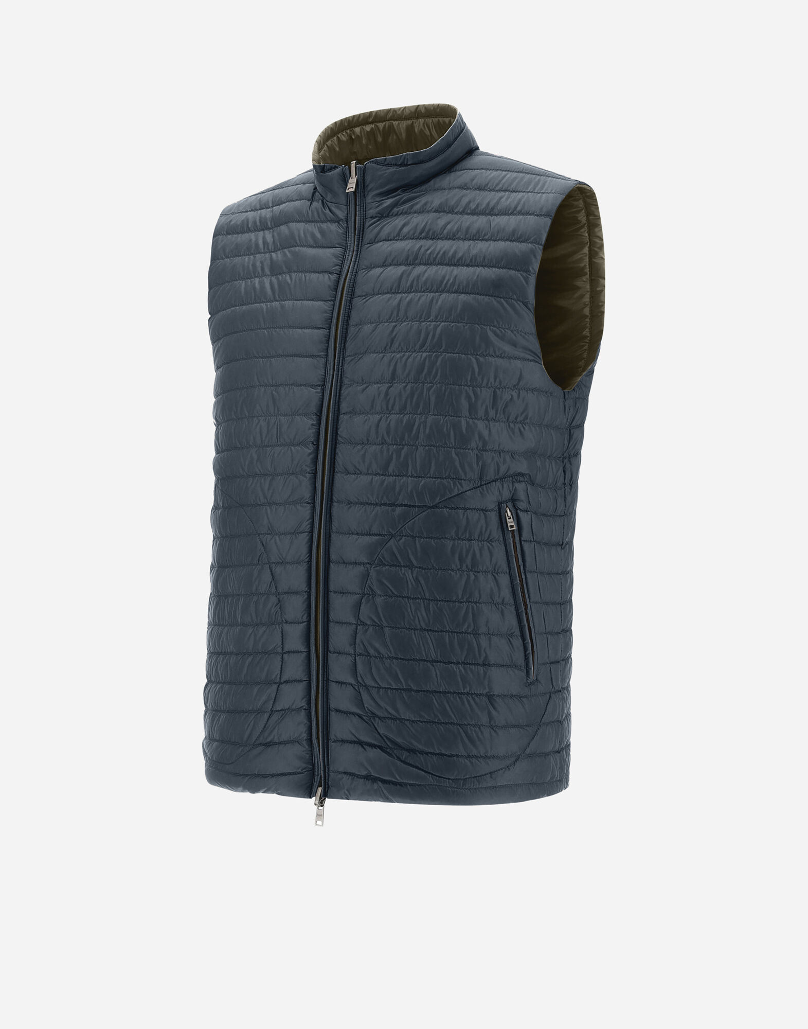 REVERSIBLE TWO-TONE WAISTCOAT IN NYLON ULTRALIGHT