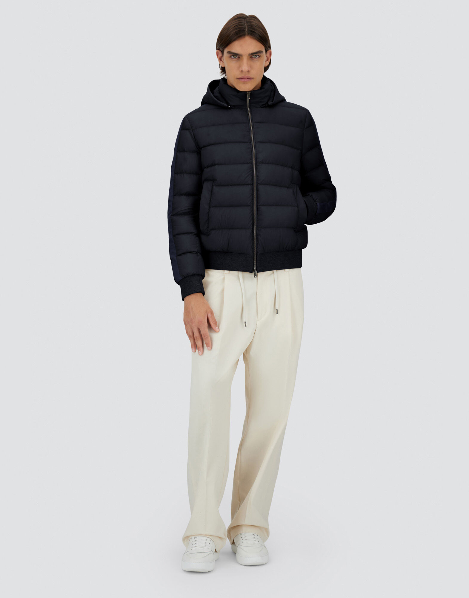 ECOAGE AND SILK CASHMERE BOMBER JACKET