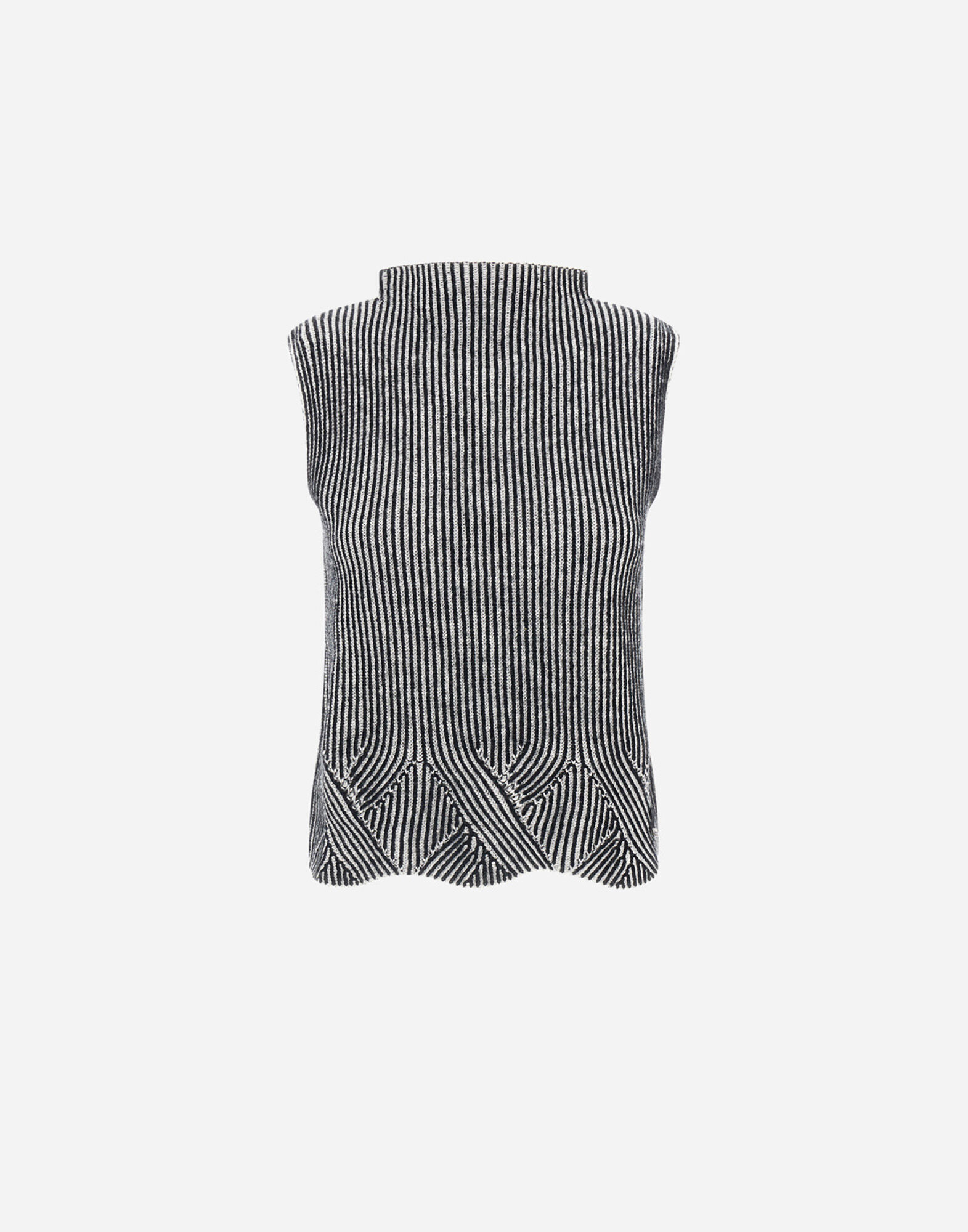 VEST IN TWO-TONE VANIS WOOL