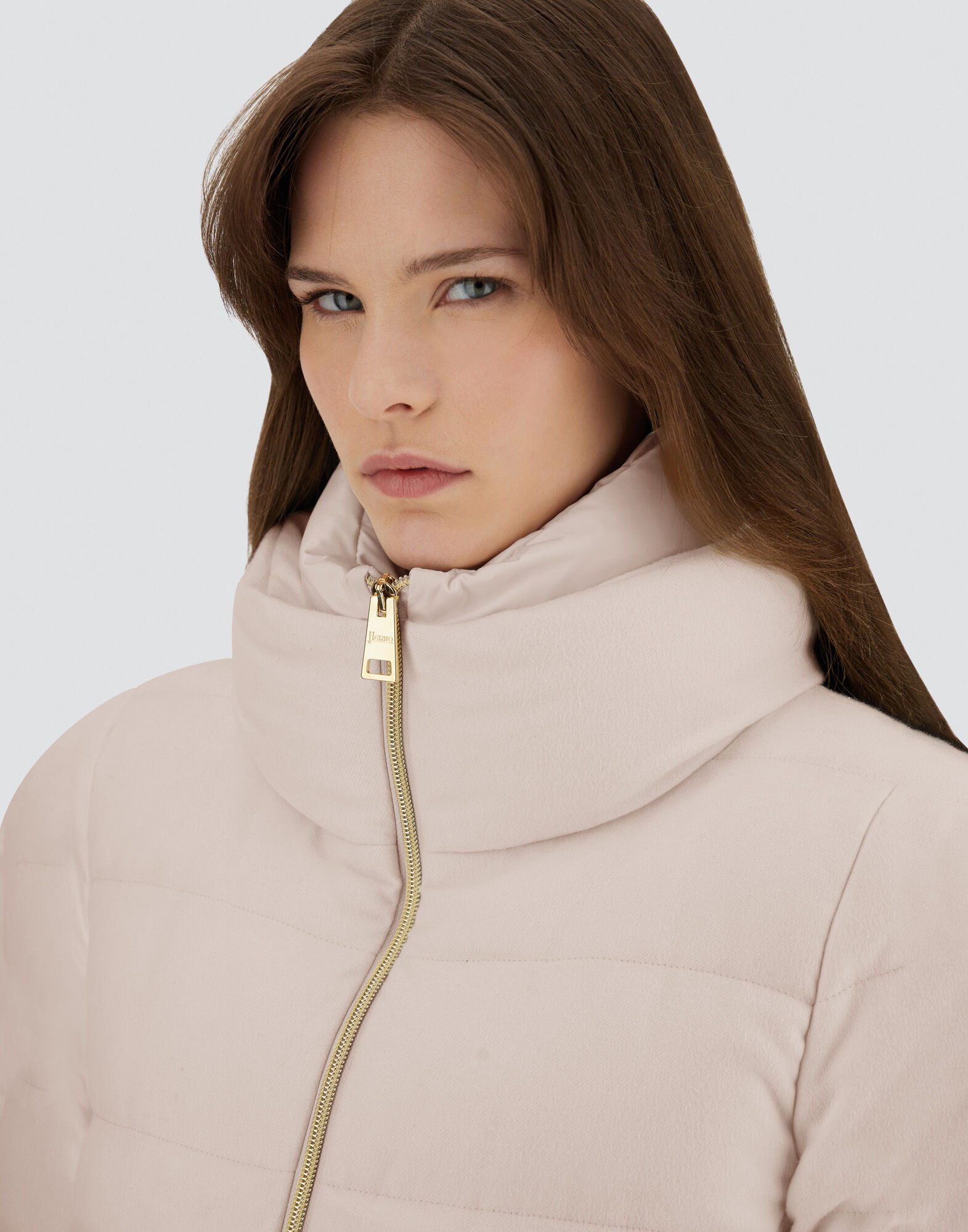 LONG JACKET IN CASHMERE, SILK AND SATIN