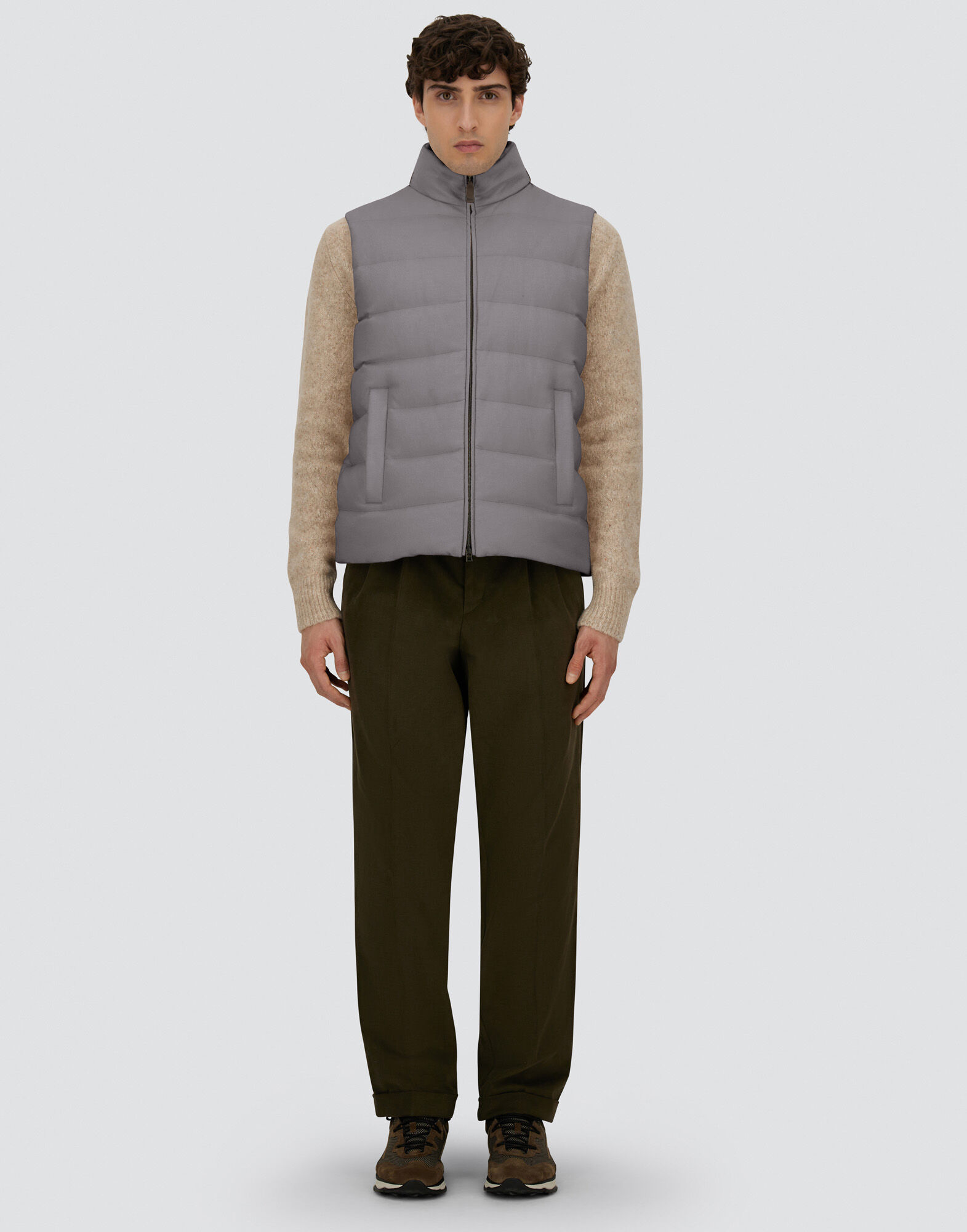 VEST IN CASHMERE, SILK AND MONOGRAM