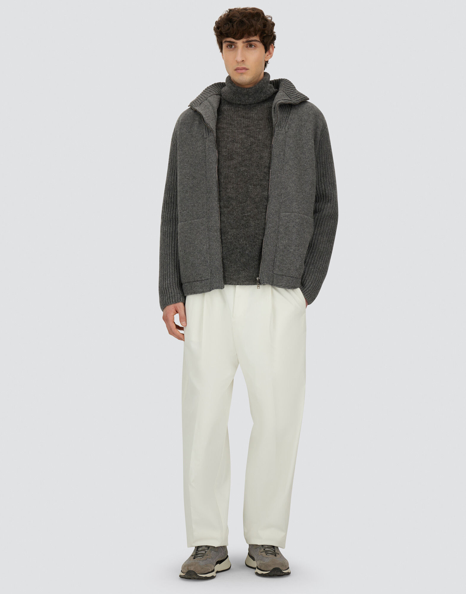 CARDIGAN IN CARDED PURE WOOL G.5