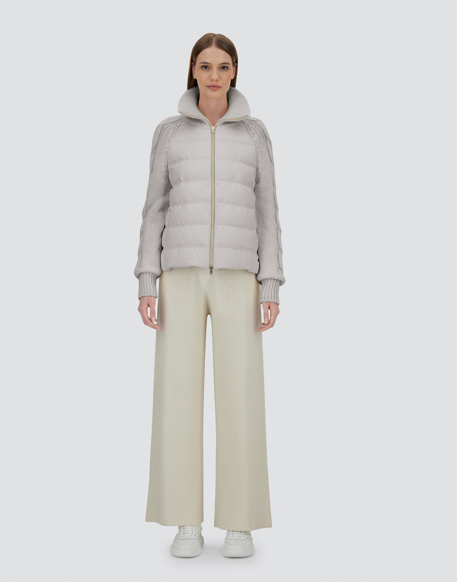 JACKET IN CASHMERE, SILK AND KNIT