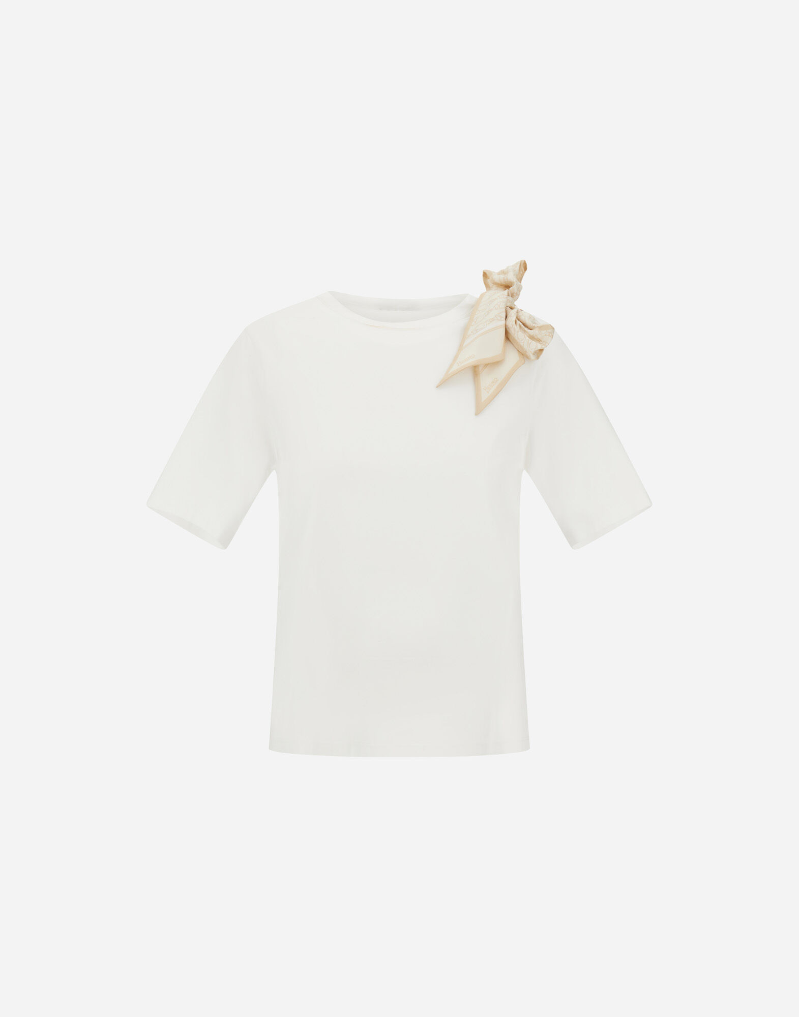 T-SHIRT IN SUPERFINE COTTON STRETCH AND FOULARD