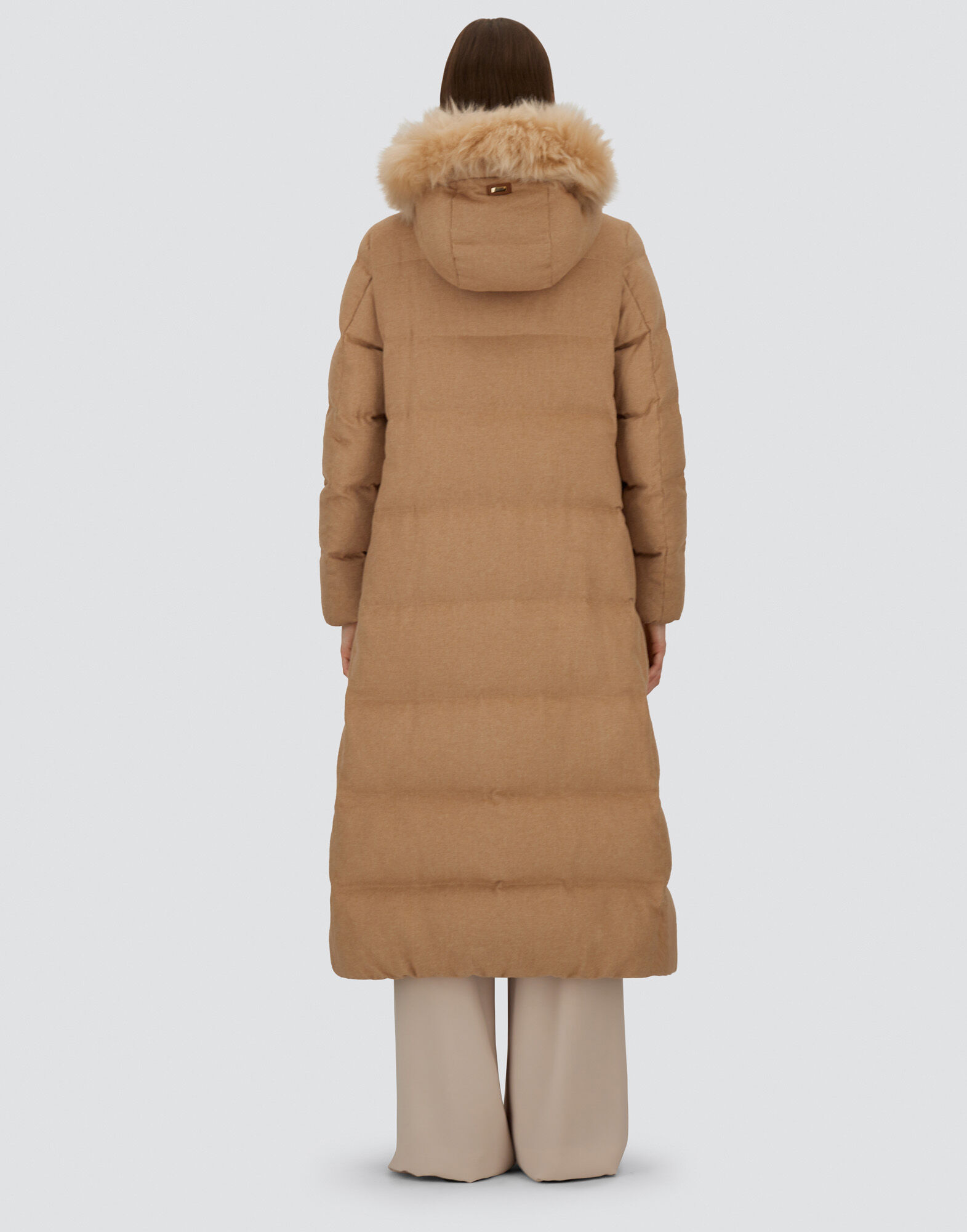 LONG JACKET IN CASHMERE, SILK AND MONOGRAM