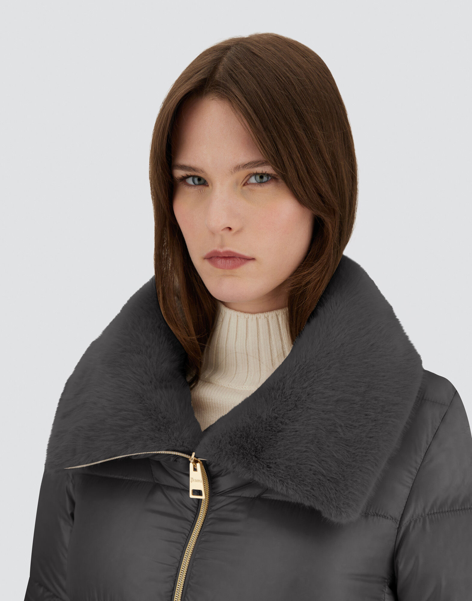 JACKET IN NYLON ULTRALIGHT AND LADY ALTERNATIVE FUR