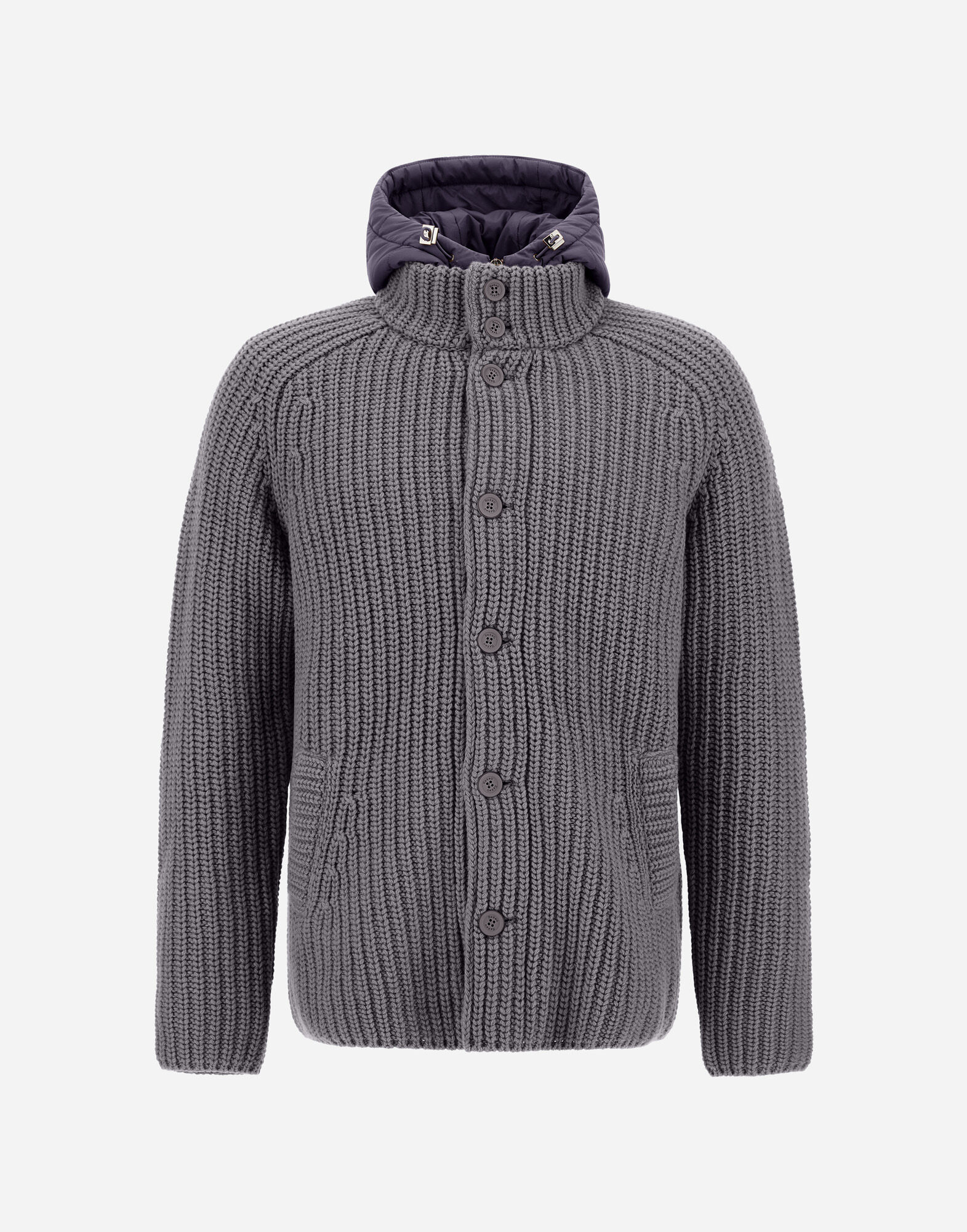 CARDIGAN IN COB STITCH WOOL