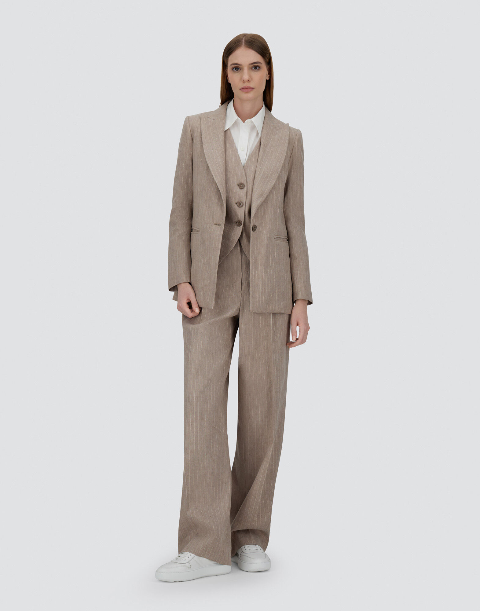 BLAZER IN LINEN?PINSTRIPE