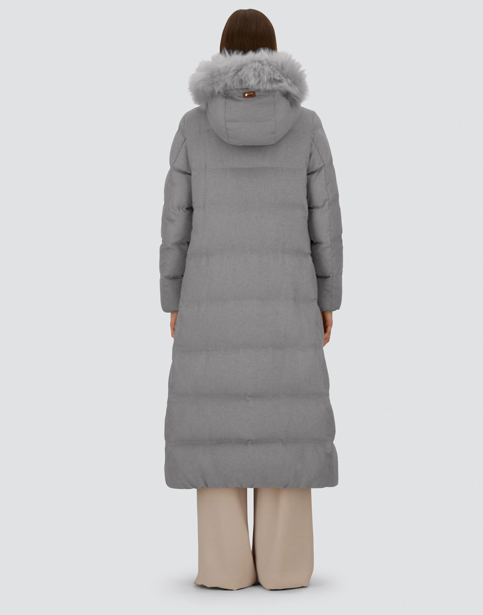 LONG JACKET IN CASHMERE, SILK AND MONOGRAM