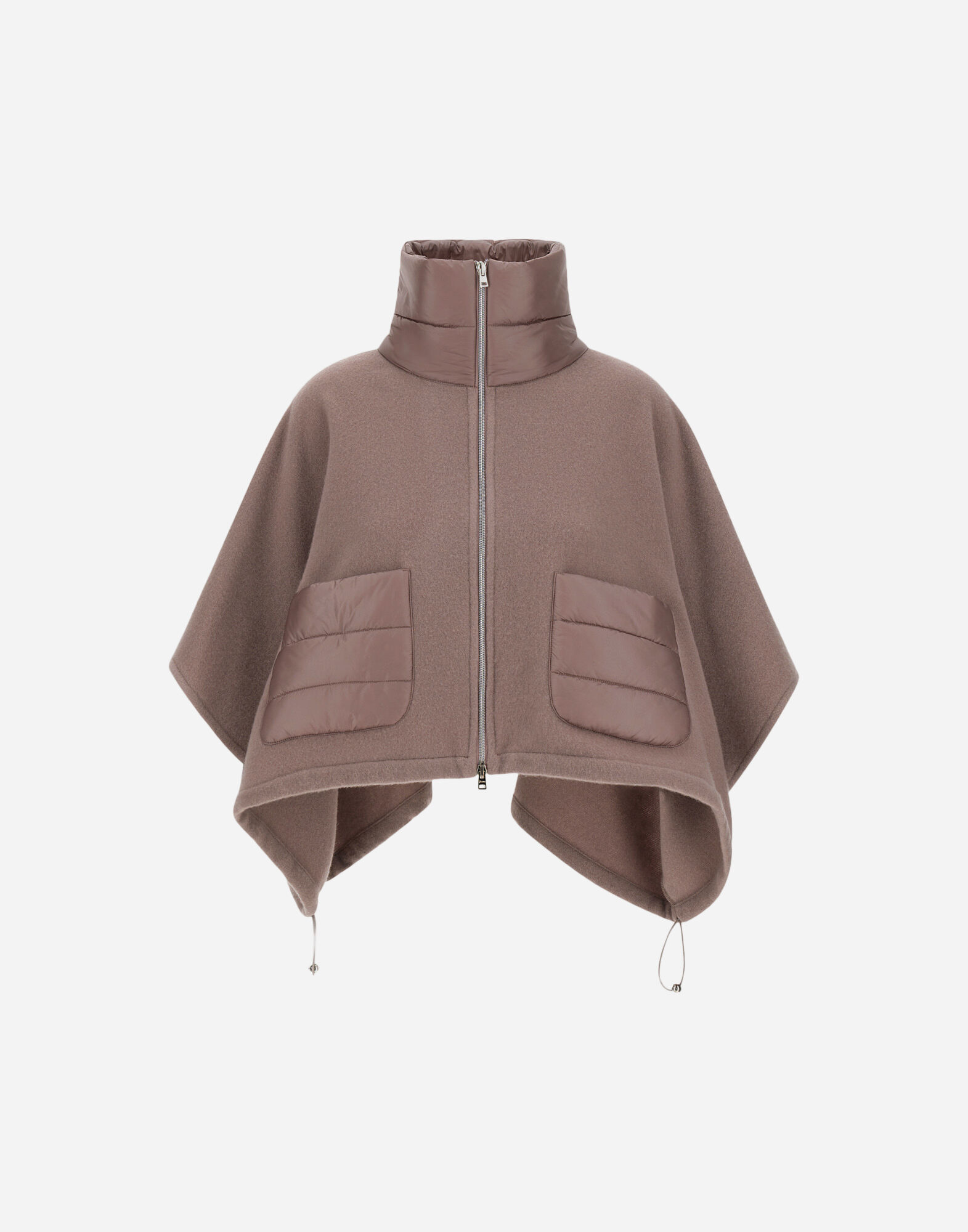 RESORT SHORT PONCHO IN WARMY CASHMERE WOOL & NYLON ULTRALIGHT