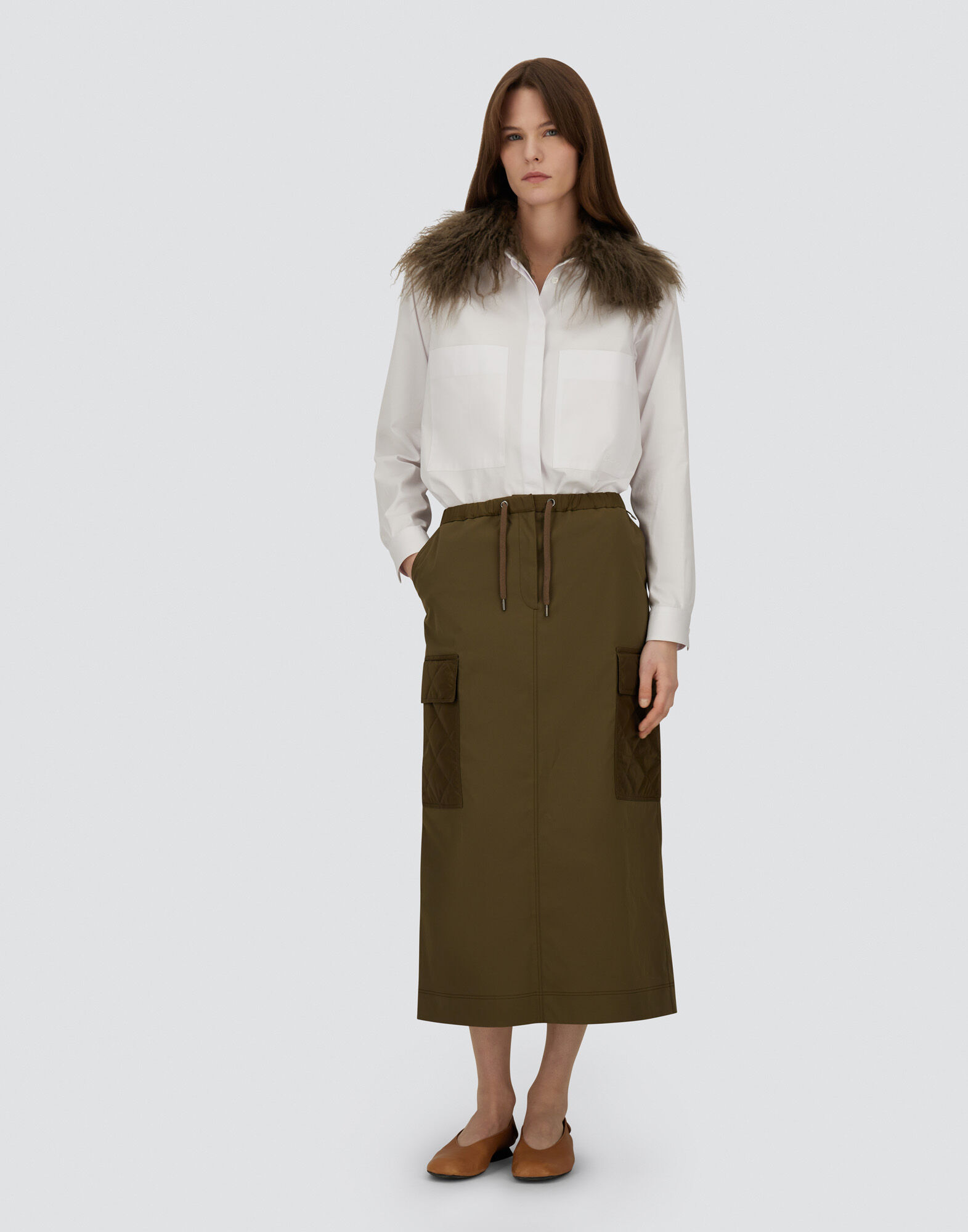 SKIRT IN COTTON FEEL AND NYLON CHAMONIX