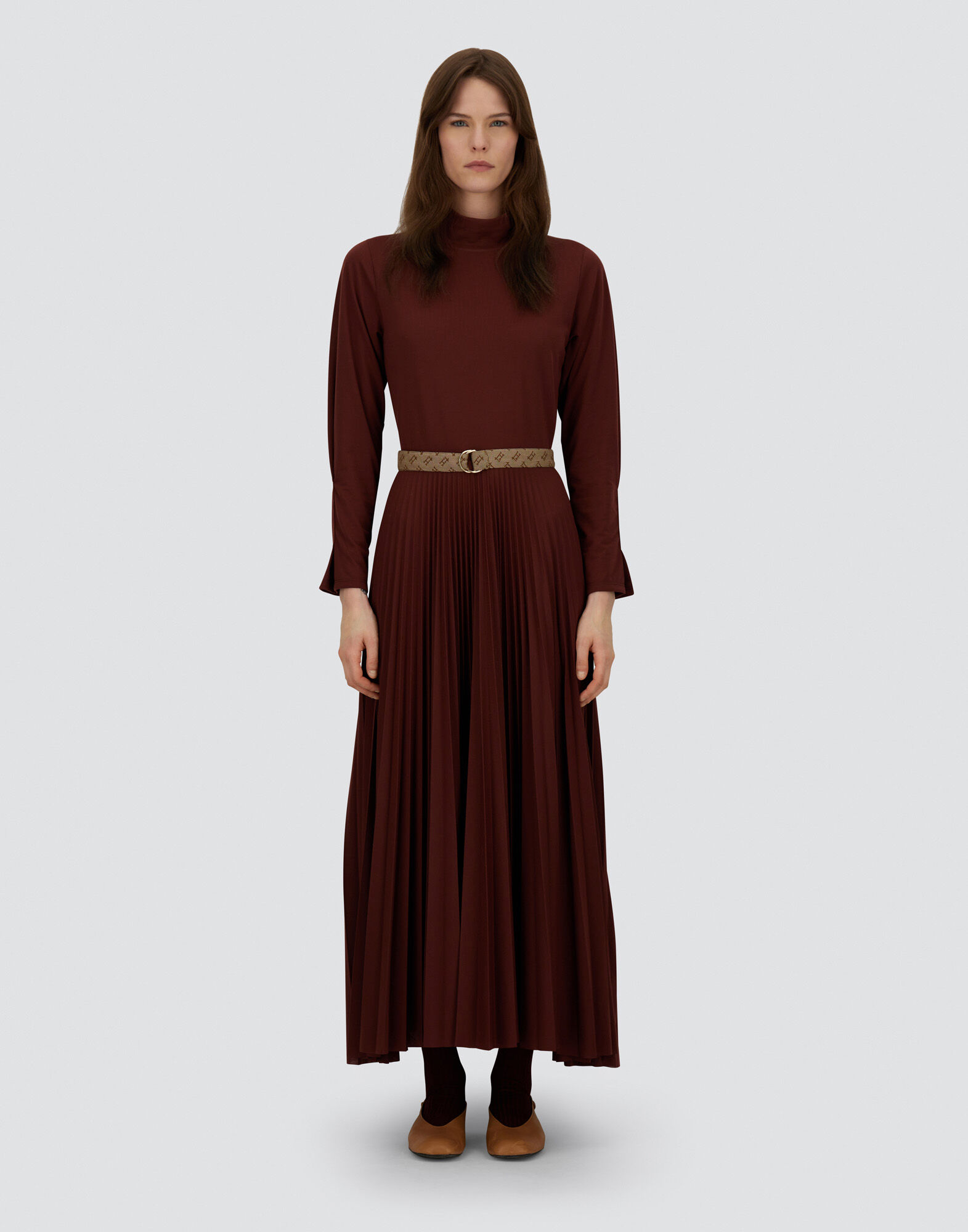 DRESS IN PLEATED JERSEY AND MONOGRAM