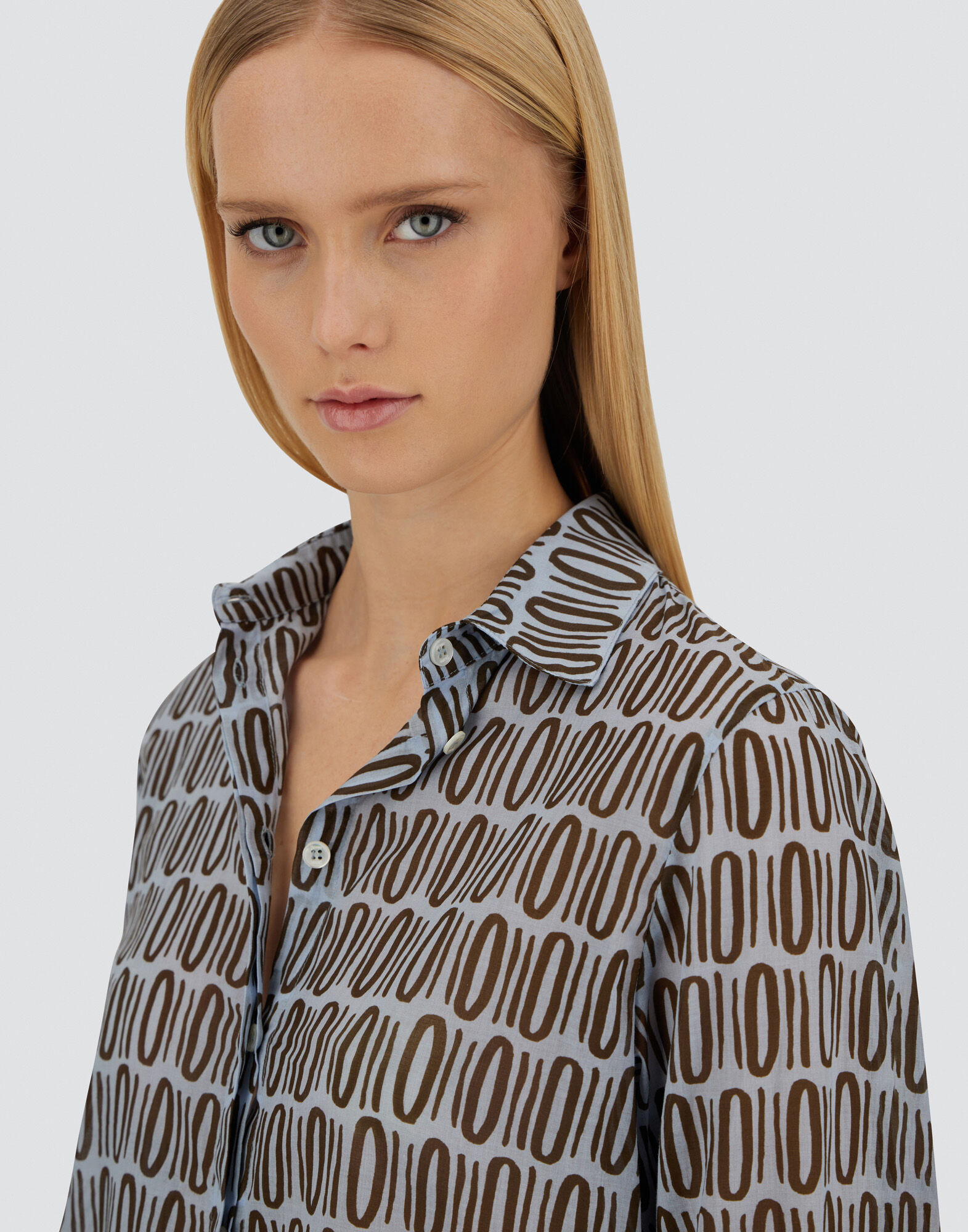 RESORT SHIRT IN LIGHT COTTON RECTANGULAR PRINT