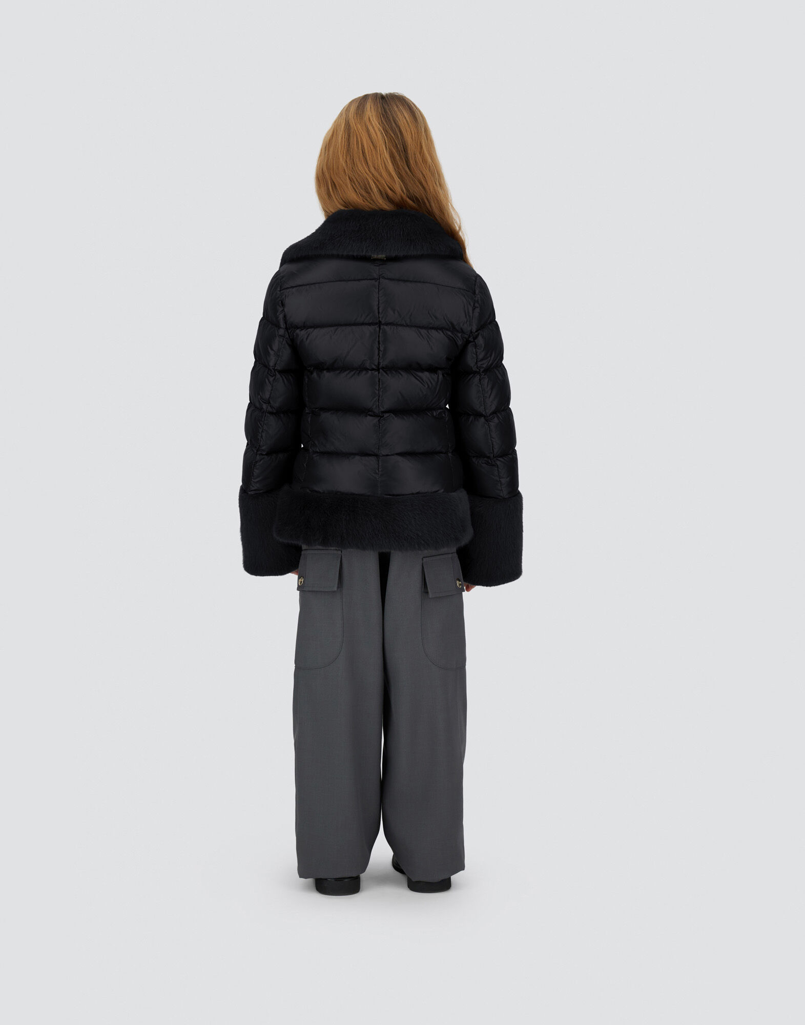 BIKER JACKET IN NYLON ULTRALIGHT AND LADY ALTERNATIVE FUR