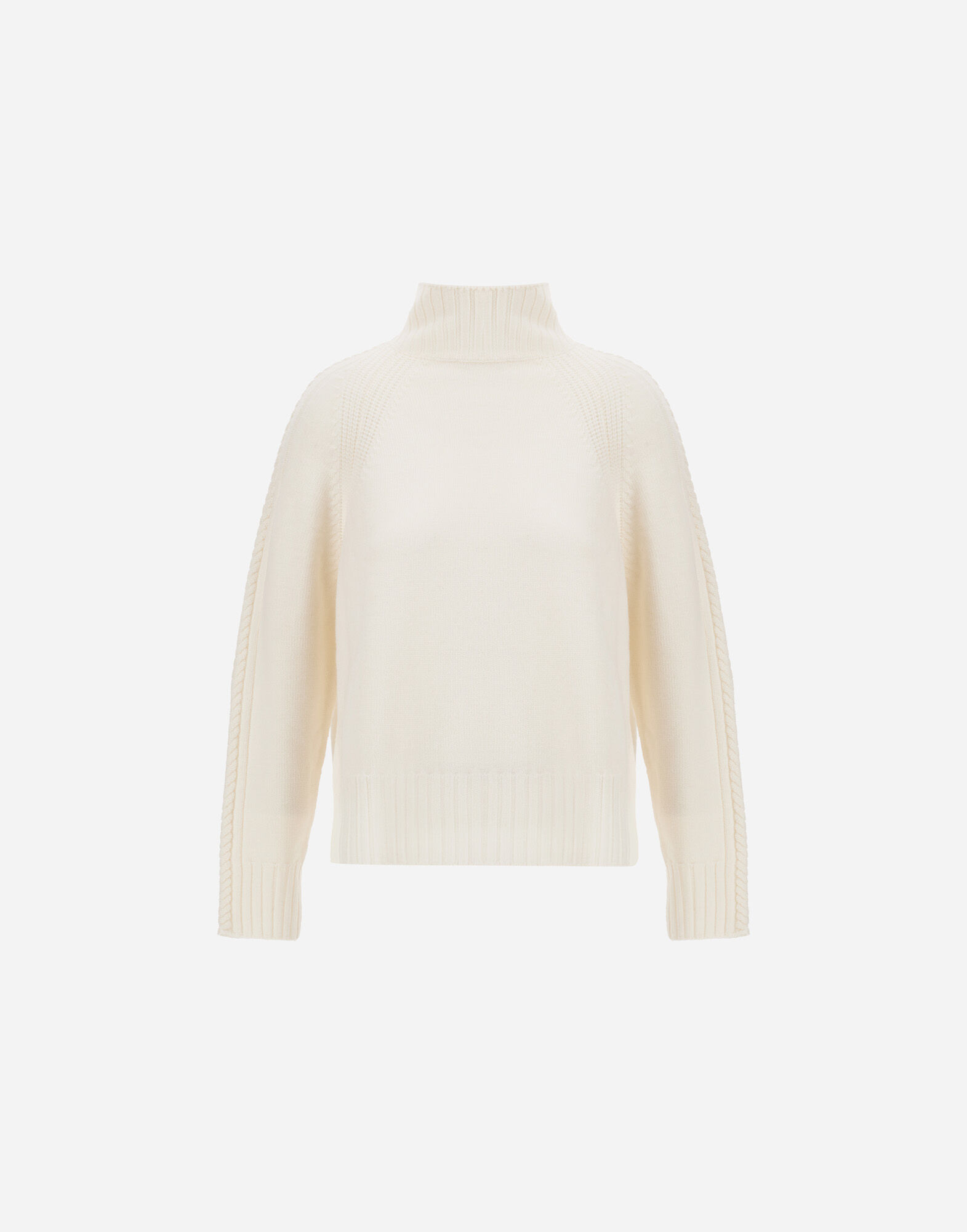 SWEATER IN RIBBED & BRAIDED MERINO WOOL