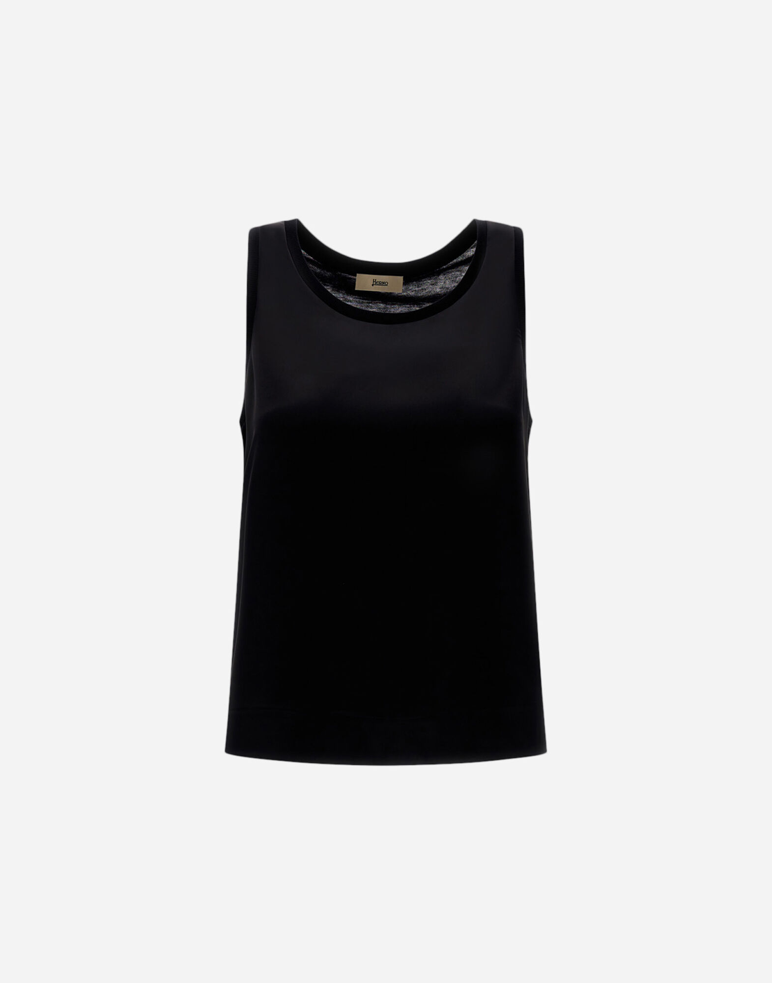 TANK TOP IN GLAM KNIT EFFECT AND SATIN