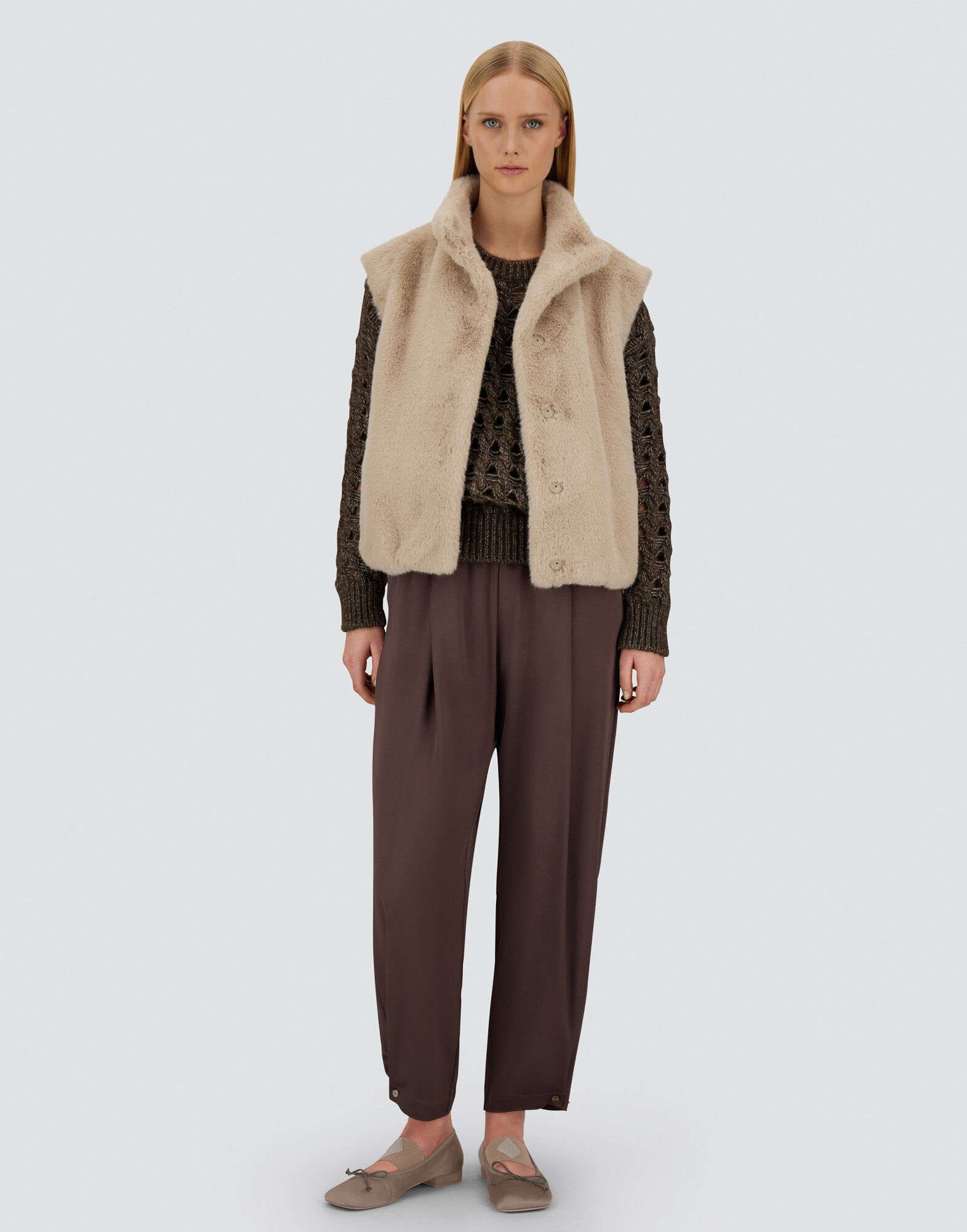 RESORT VEST IN FAUX MINK FUR
