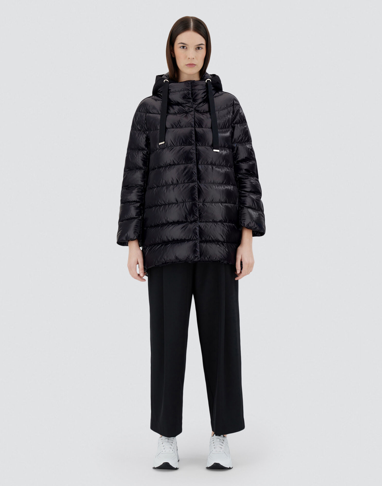 A-SHAPE JACKET IN NYLON ULTRALIGHT, CASHMERE AND SILK
