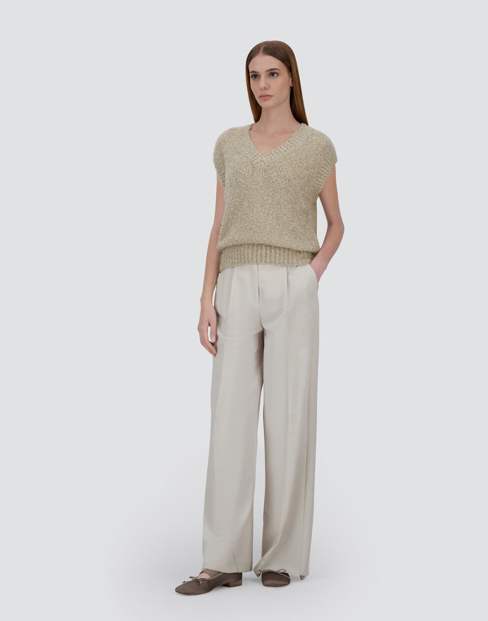 VEST IN NEW PLAIN SEQUINS