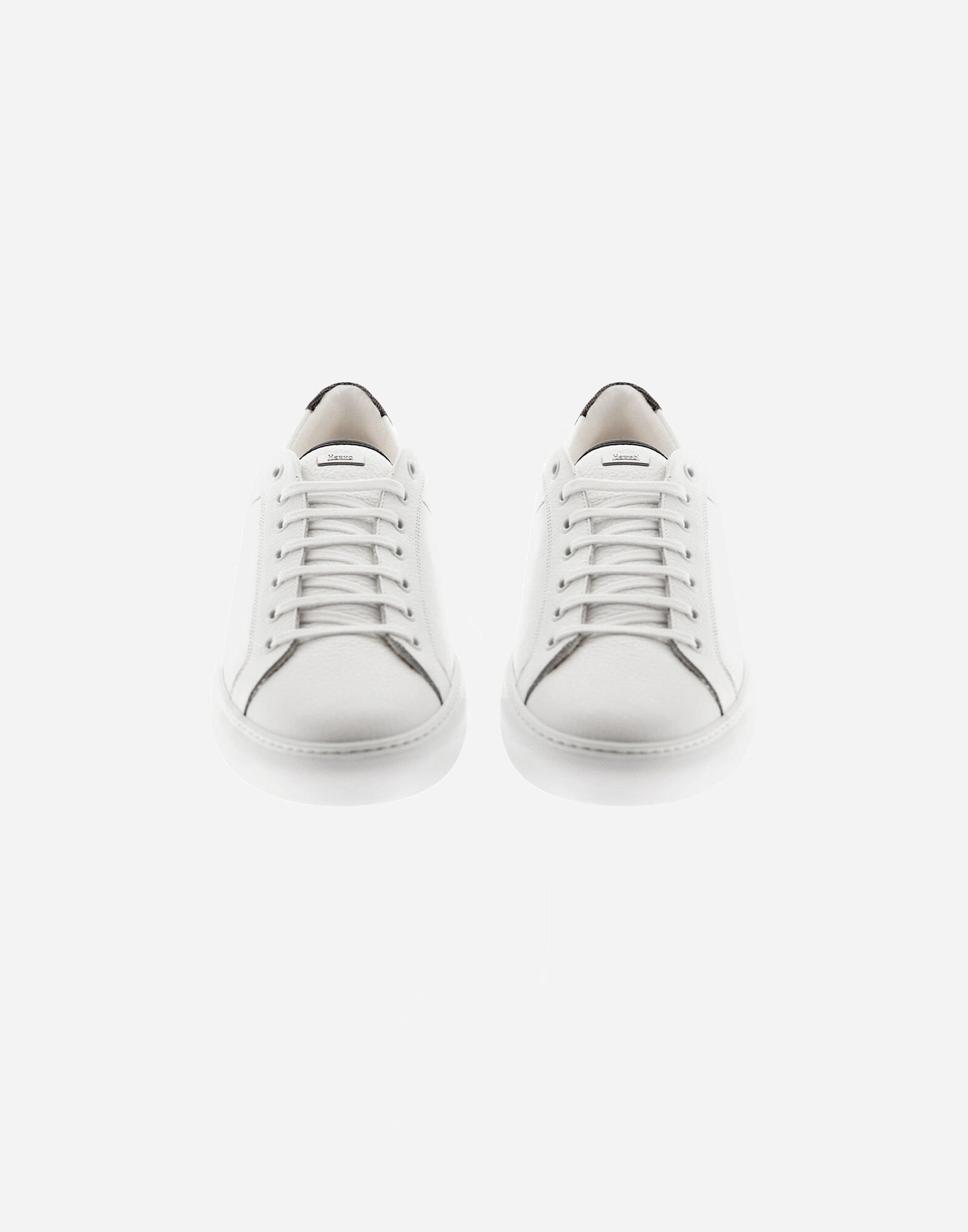 GRAINED LEATHER AND MONOGRAM TRAINERS