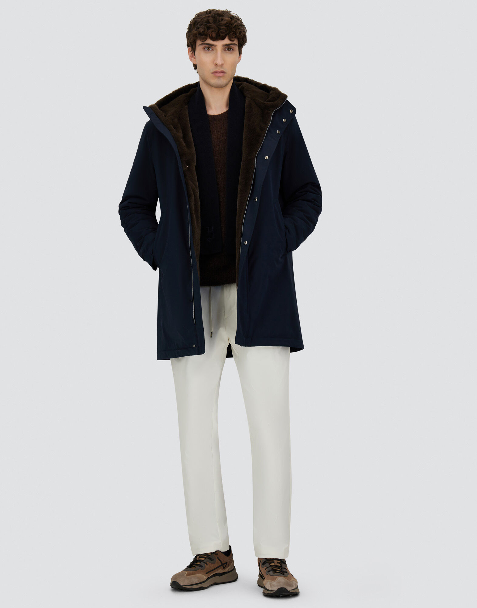 LONG PARKA IN KEYSTONE AND LIGHT FAUX FUR