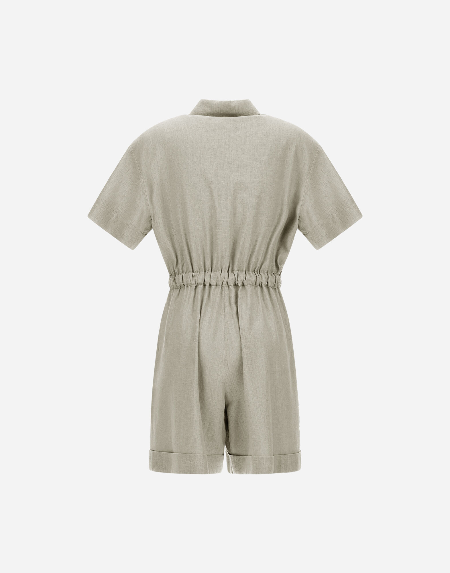 LINEN-BLEND SHIRT JUMPSUIT