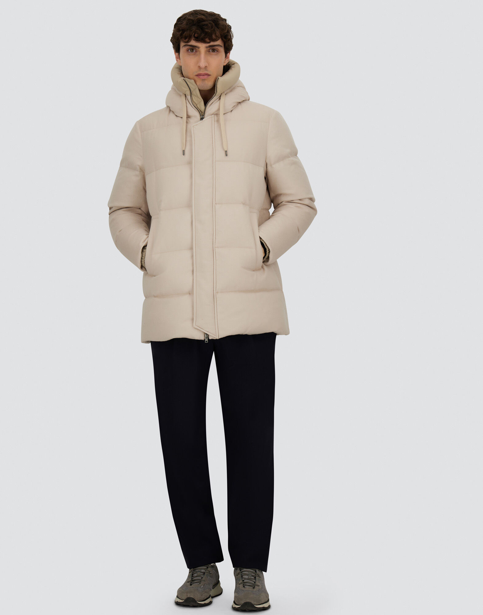 JACKET IN CASHMERE, SILK AND ECOAGE