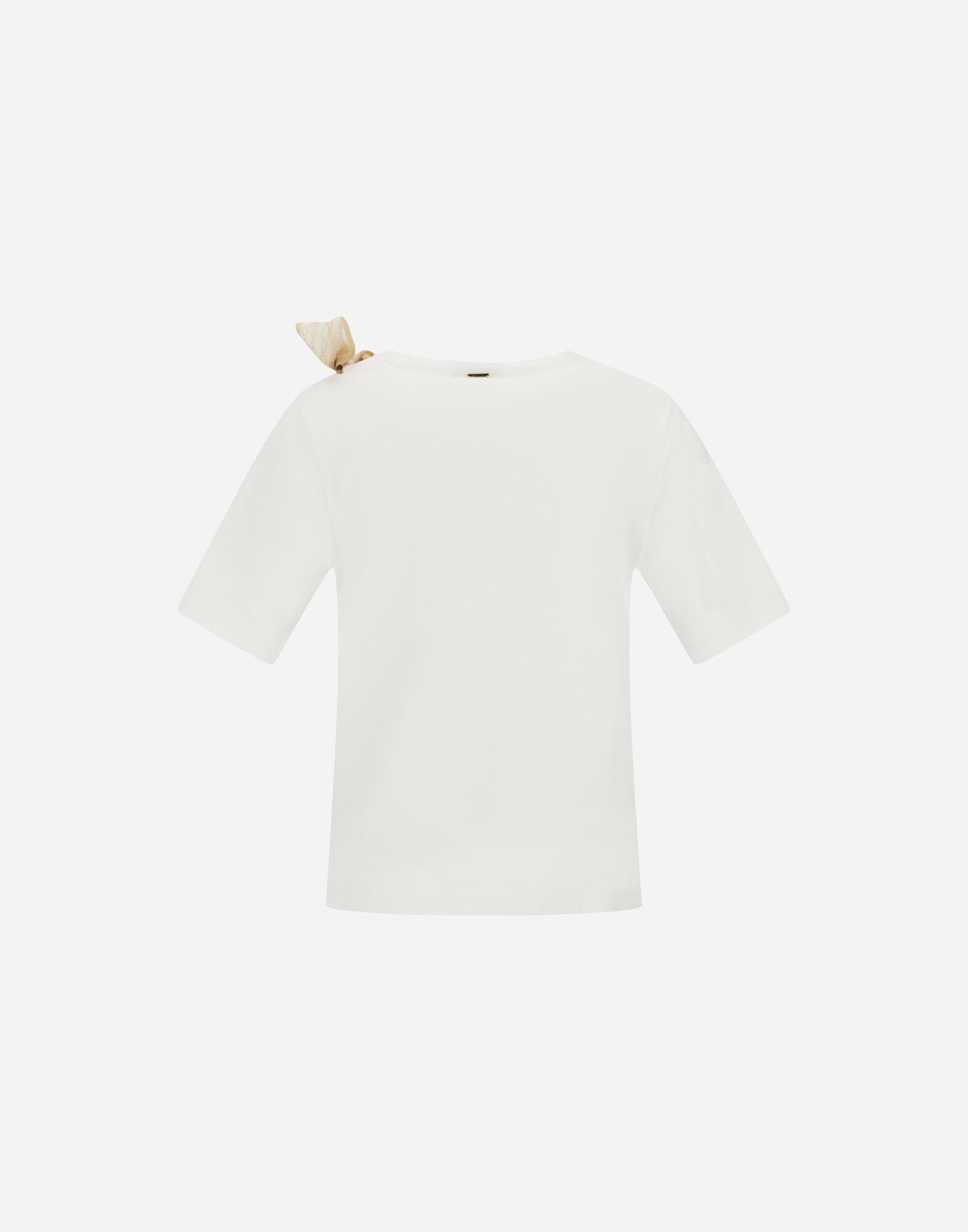T-SHIRT IN SUPERFINE COTTON STRETCH AND FOULARD