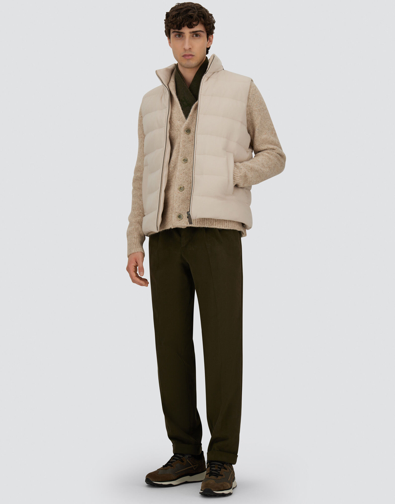 VEST IN CASHMERE, SILK AND MONOGRAM