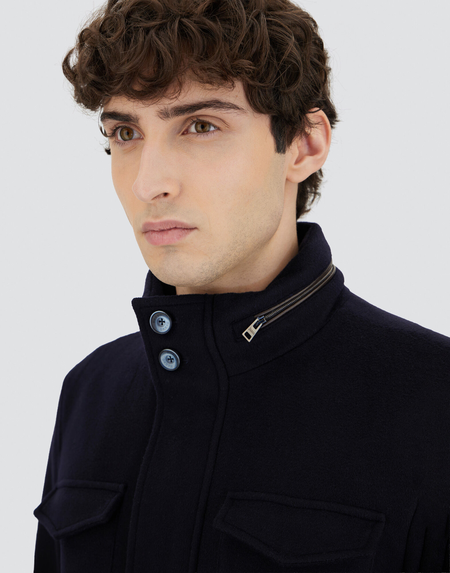 FIELD JACKET IN WOOL, CASHMERE AND ECOAGE
