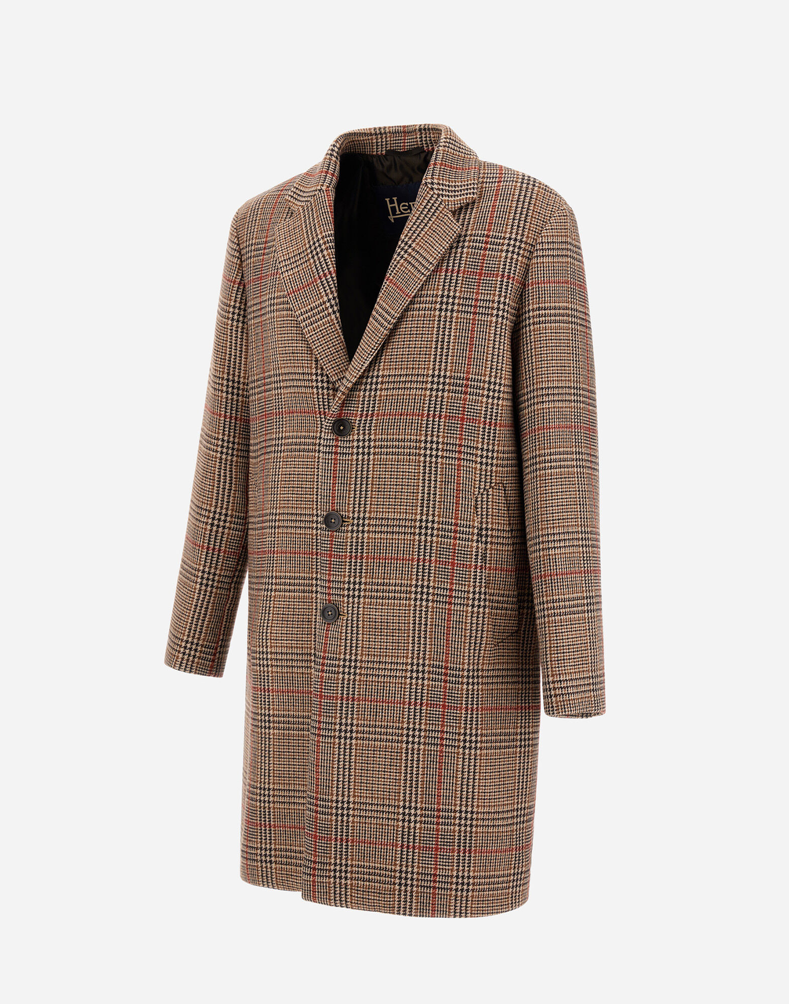 COAT IN GLEN CHECK R-WOOL