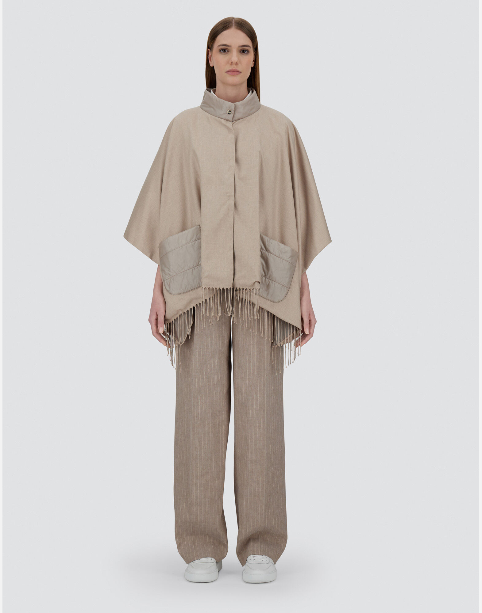 PONCHO IN SUMMER SILK AND NYLON ULTRALIGHT